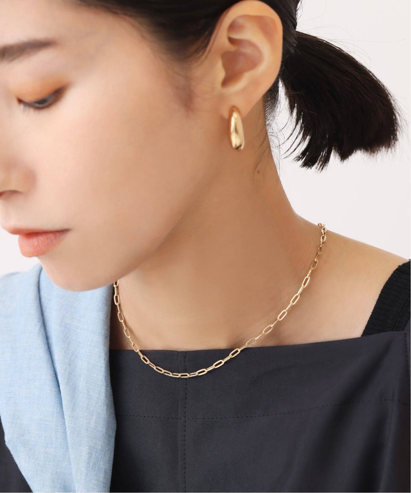 ペーパークリップチェーン50cmネックレス K18（ネックレス）｜Lilas