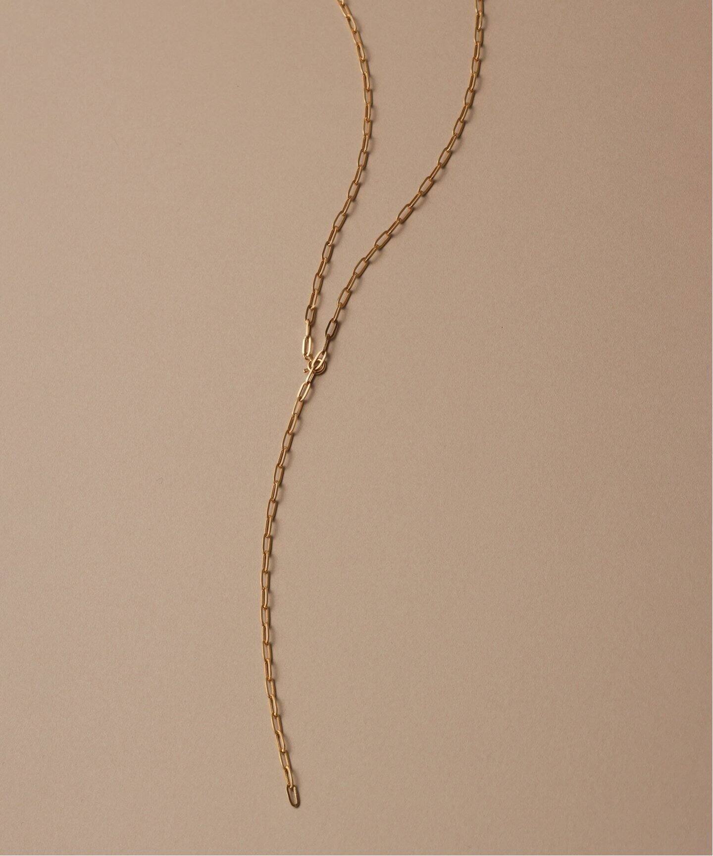 ペーパークリップチェーン50cmネックレス K18（ネックレス）｜Lilas 