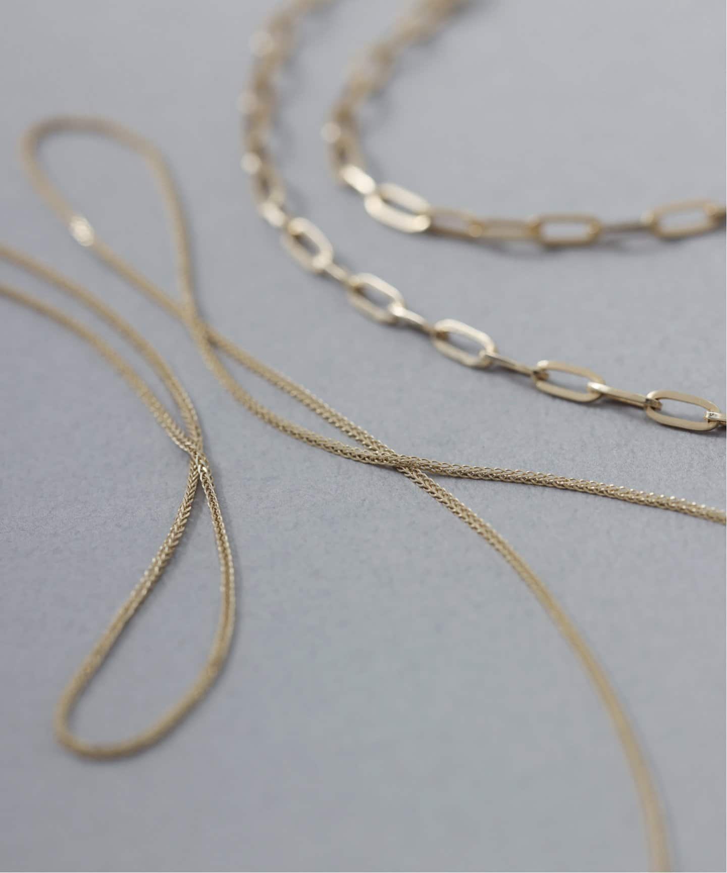 ペーパークリップチェーン50cmネックレス K18（ネックレス）｜Lilas