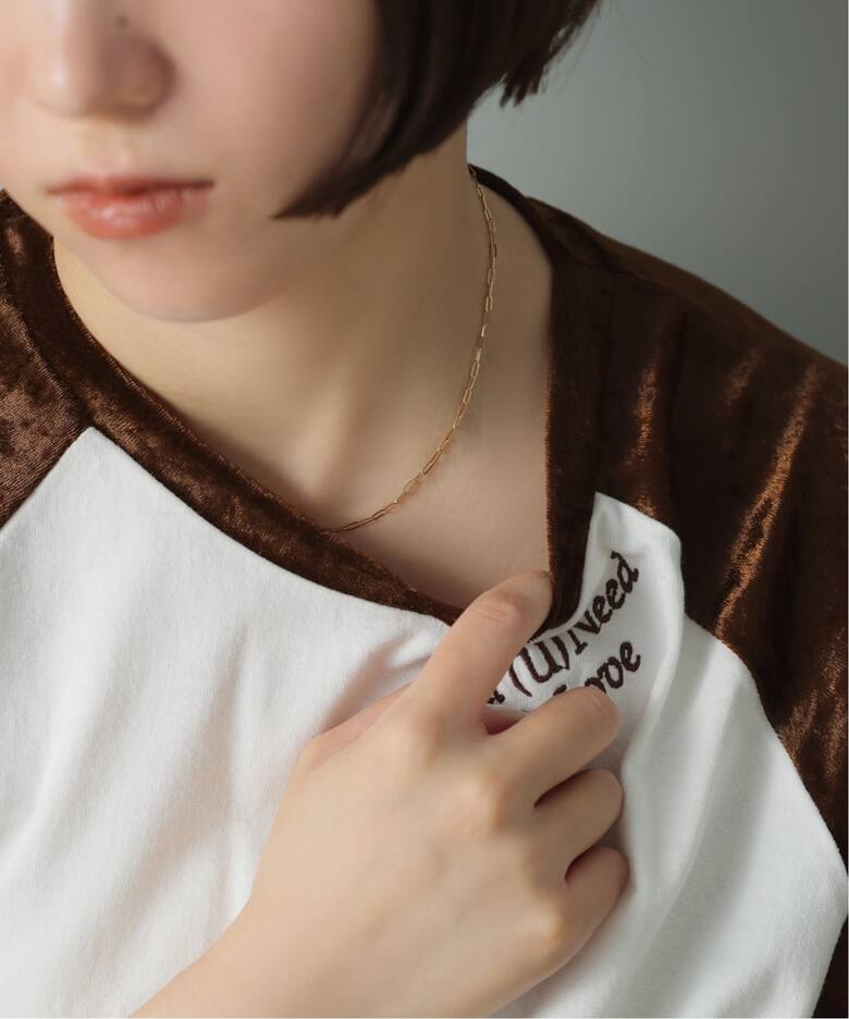 ペーパークリップチェーン40cmネックレス K18（ネックレス）｜Lilas 