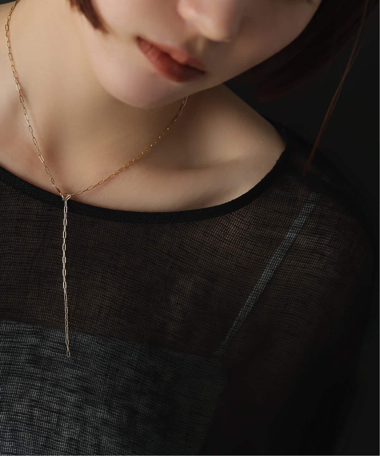 予約》ペーパークリップチェーン50cmネックレス K18（ネックレス