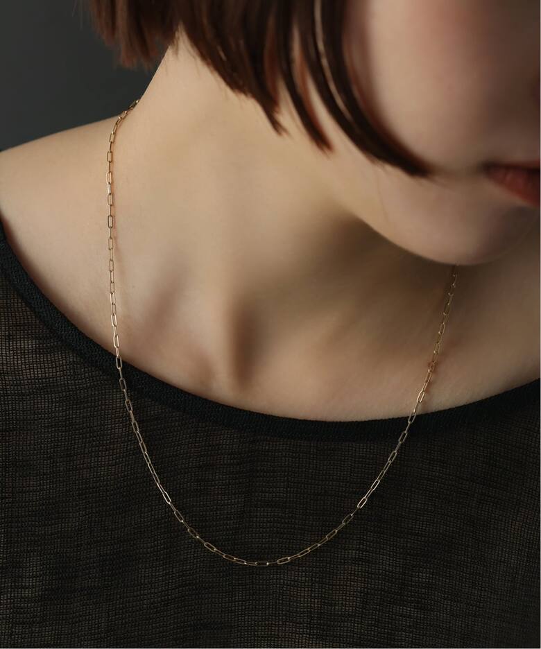 ペーパークリップチェーン50cmネックレス K18（ネックレス）｜Lilas 