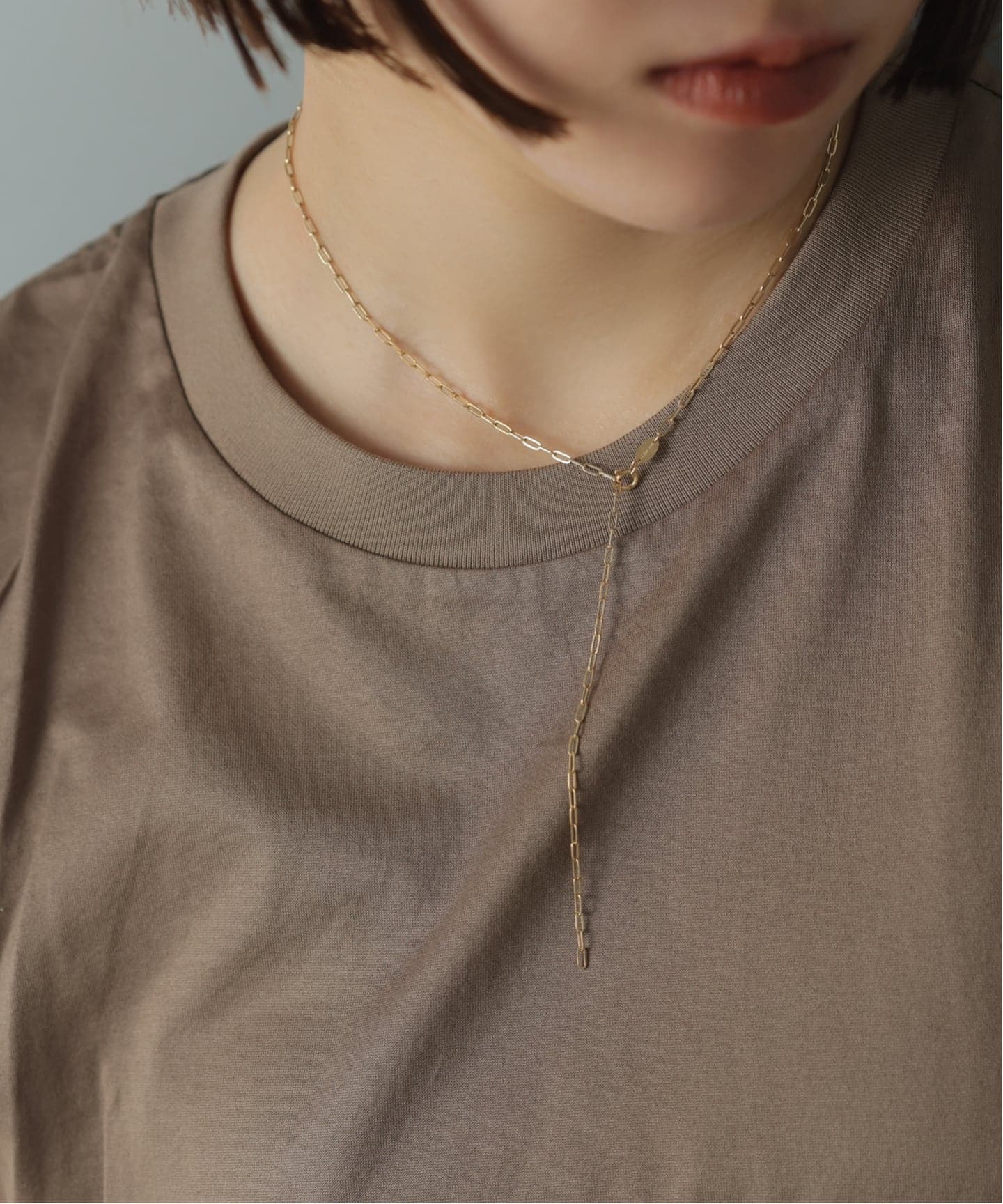 ペーパークリップチェーン50cmネックレス K18（ネックレス）｜Lilas