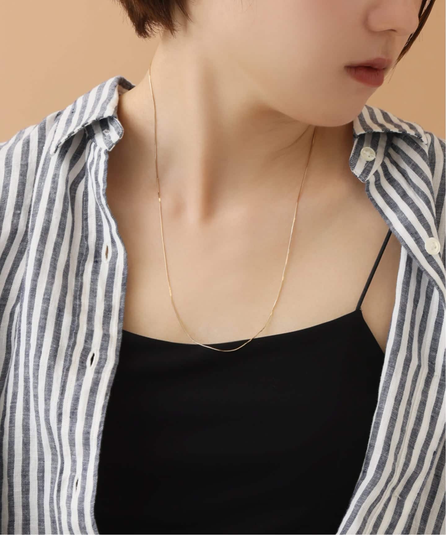 lilas コンパクトチェーンネックレス コンパクトチェーン55cmネックレス K10（ネックレス）｜Lilas