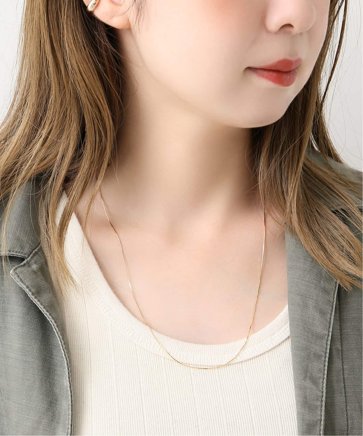 lilas コンパクトチェーンネックレス コンパクトチェーン55cmネックレス K10（ネックレス）｜Lilas