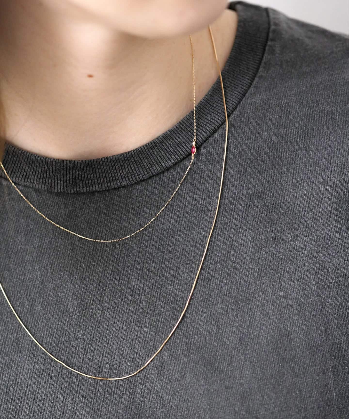 lilas コンパクトチェーンネックレス コンパクトチェーン55cmネックレス K10（ネックレス）｜Lilas
