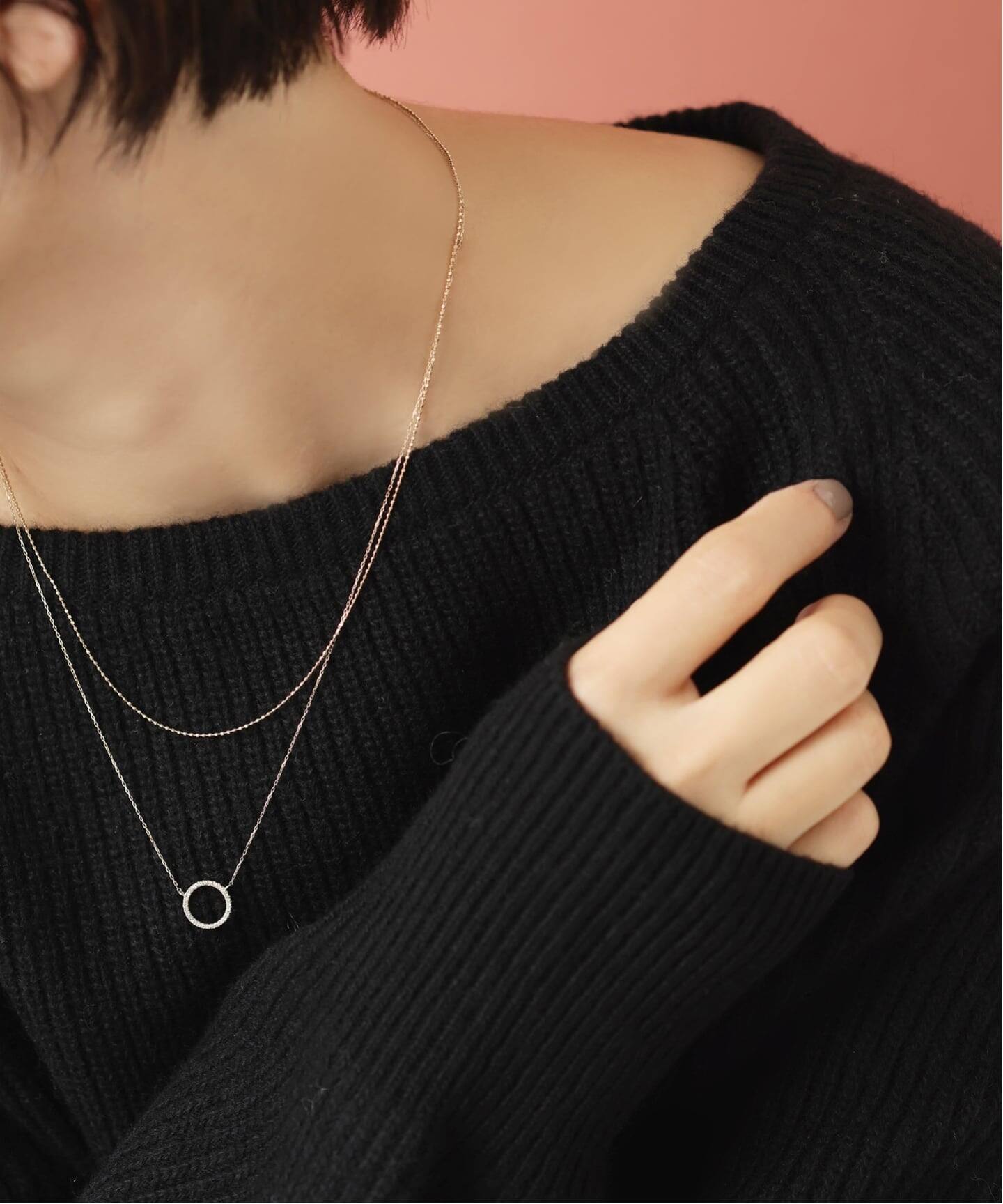 【訳あり】Lilas ニュアンスカーブネックレス K10（チェーン切れ） ニュアンスカーブネックレス K10（ネックレス）｜Lilas（リラ）の