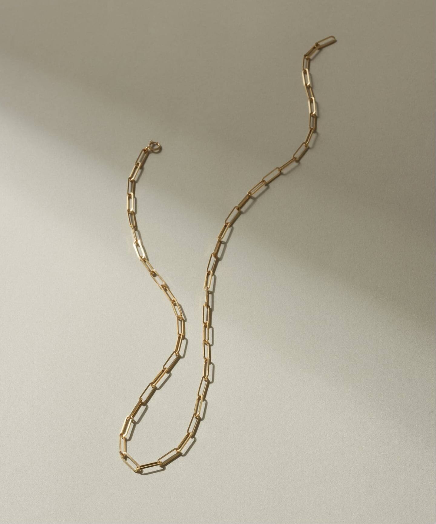 角シャインクリップチェーン50cmネックレスK18（ネックレス）｜Lilas