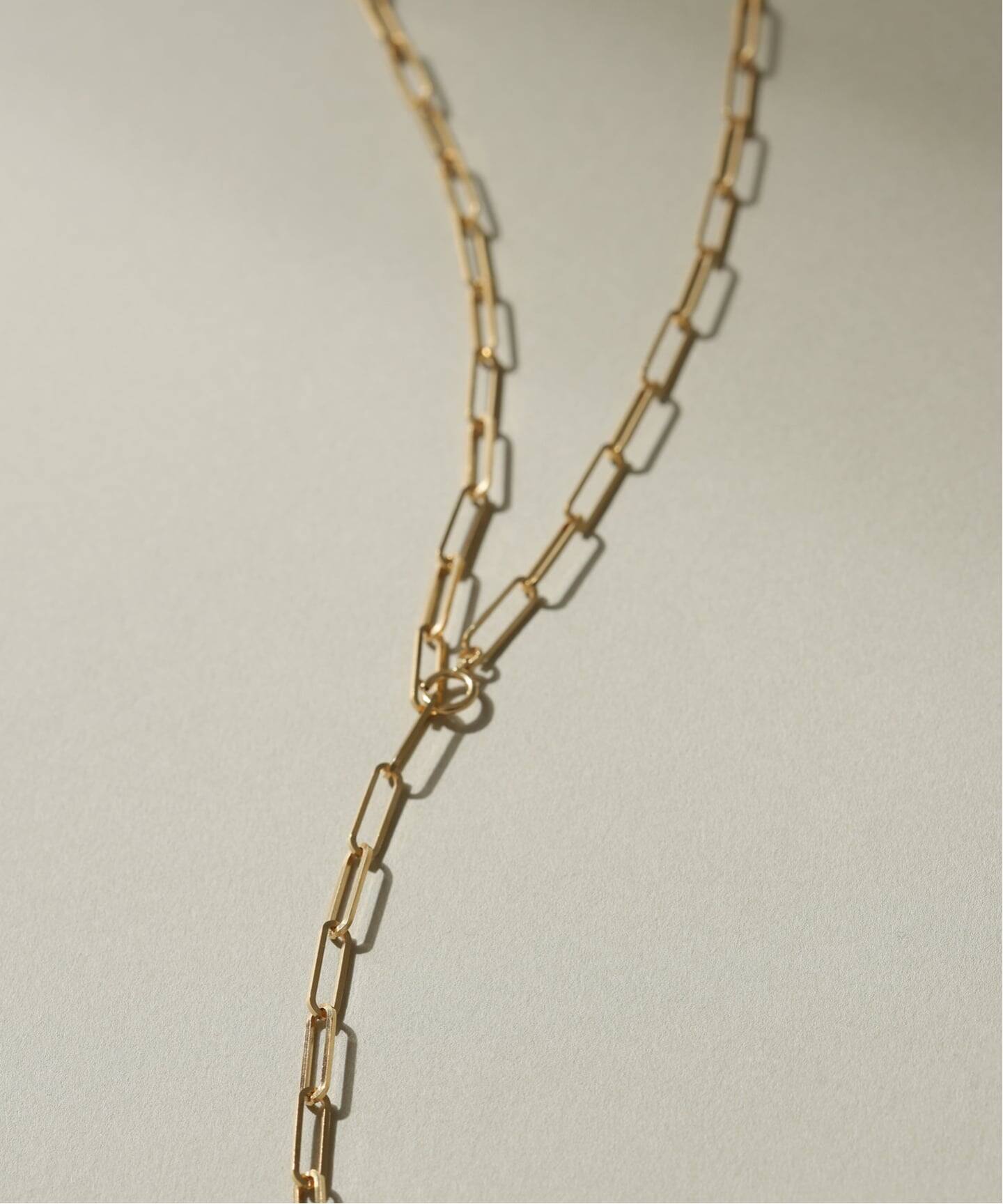 角シャインクリップチェーン50cmネックレスK18（ネックレス）｜Lilas