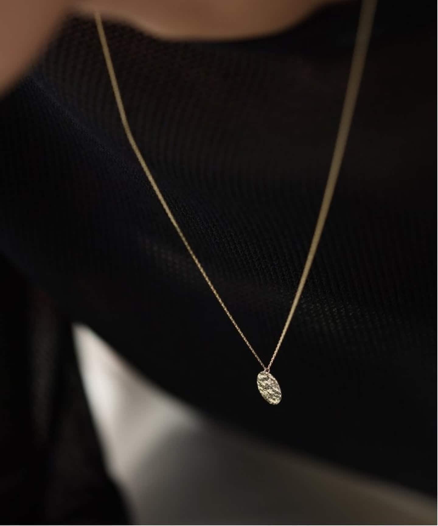 10mmオーバルテクスチャーモチーフ50cmネックレス K10（ネックレス