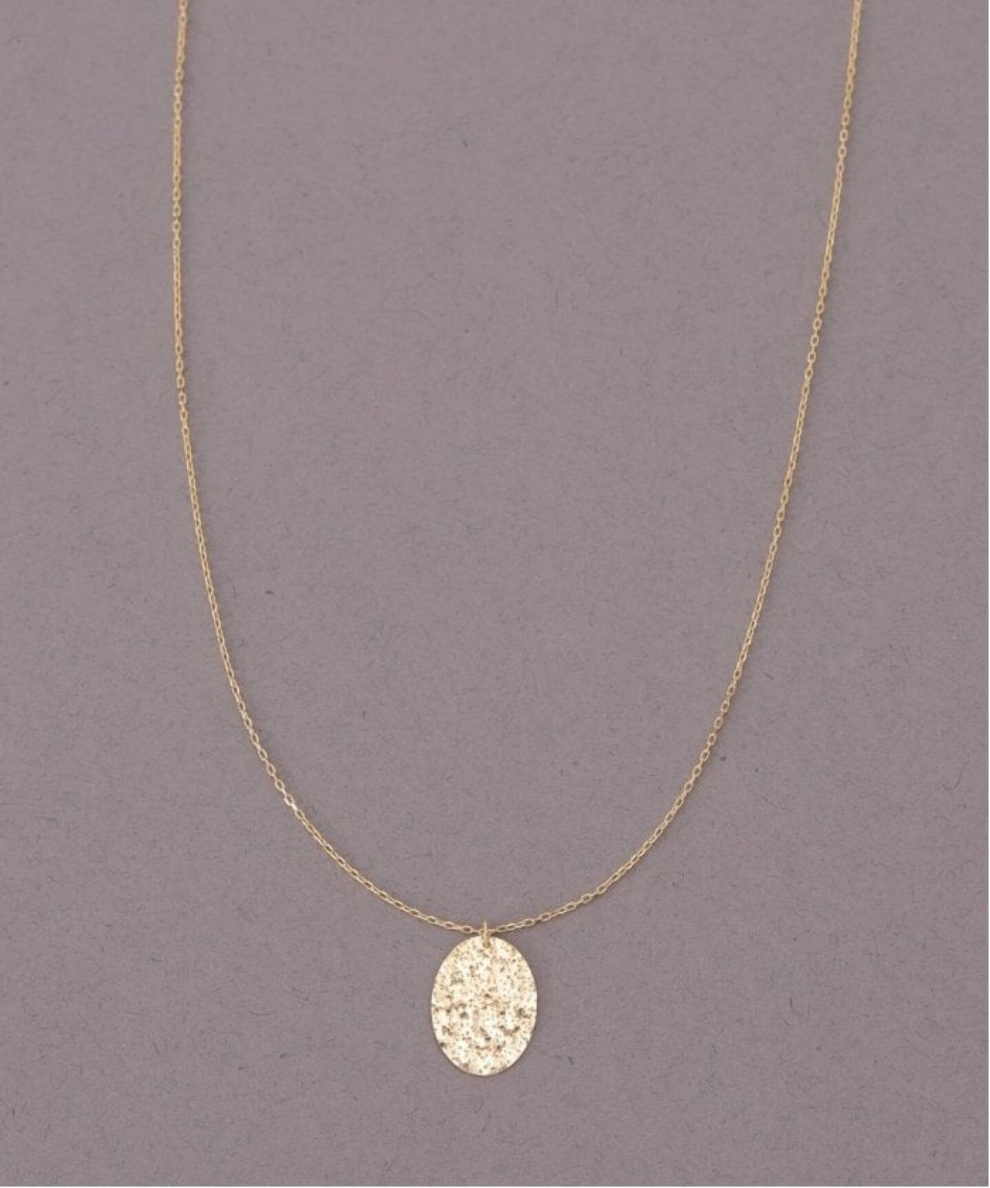 Lilas オーバルテクスチャーモチーフ50cmネックレス 10mmオーバルテクスチャーモチーフ50cmネックレス K10（ネックレス