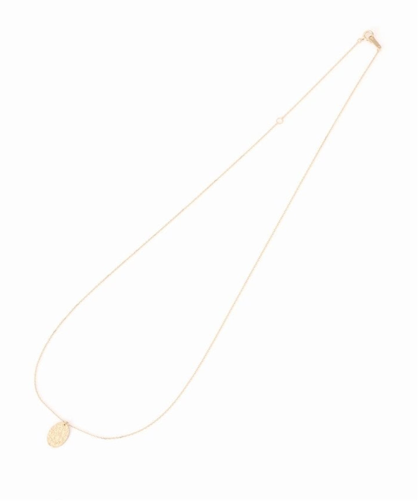 10mmオーバルテクスチャーモチーフ50cmネックレス K10（ネックレス