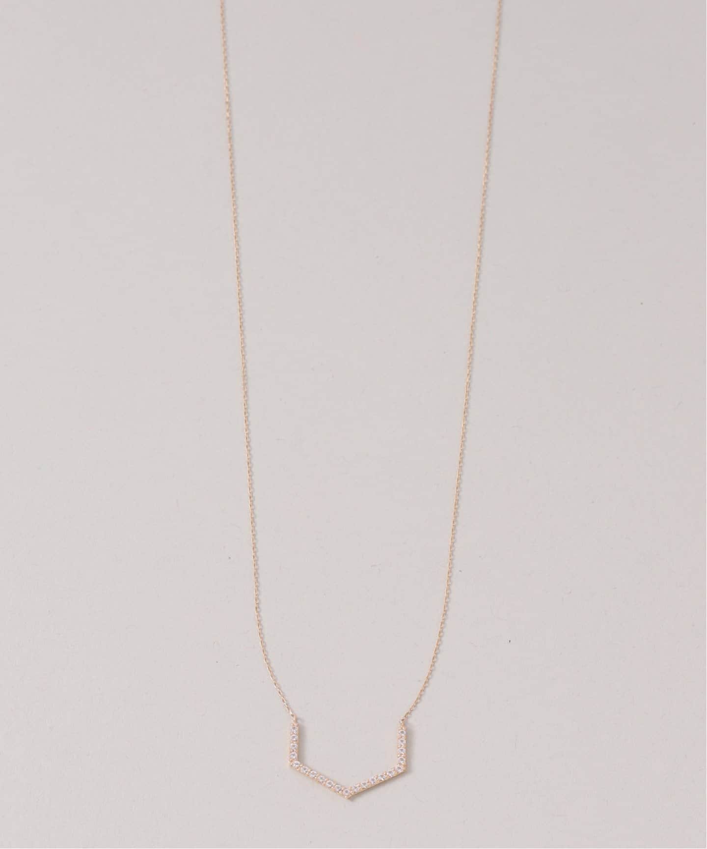 arrowラインホワイトトパーズネックレス K10（ネックレス