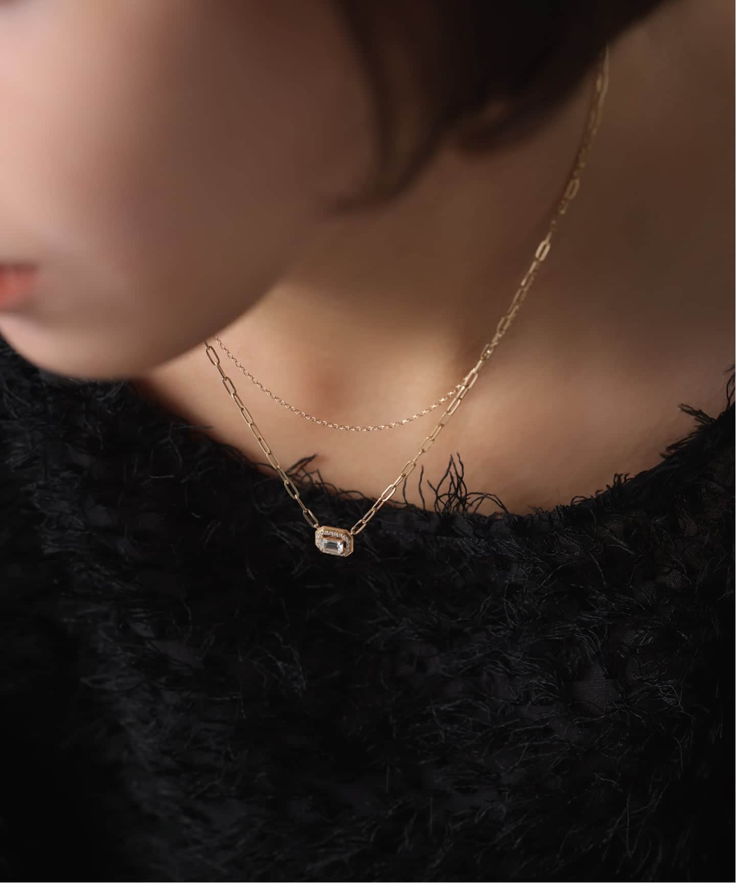 アップグレードホワイトトパーズネックレス K18（ネックレス）｜Lilas