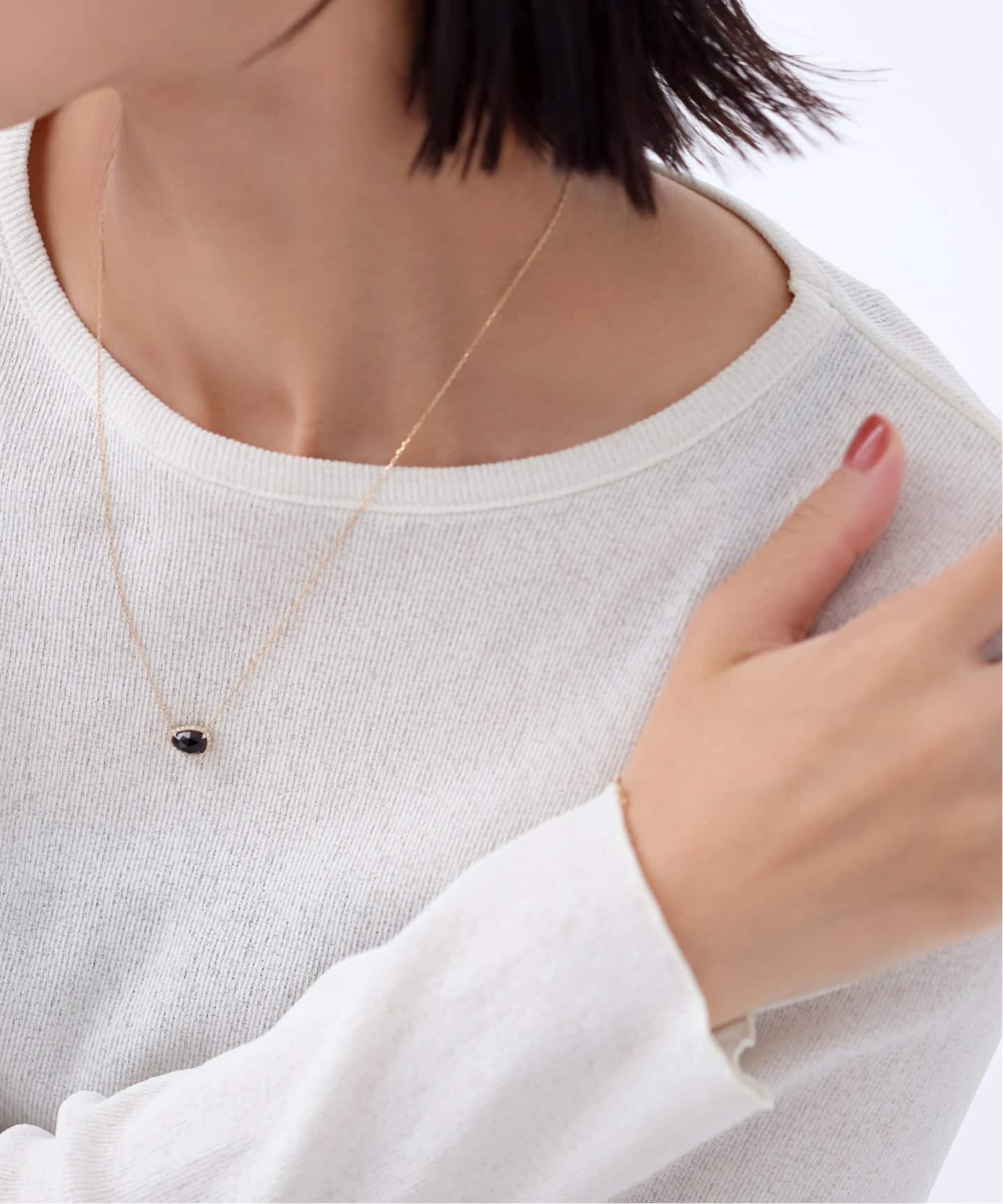 スライスオニキスダイヤネックレス K10（ネックレス）｜Lilas（リラ