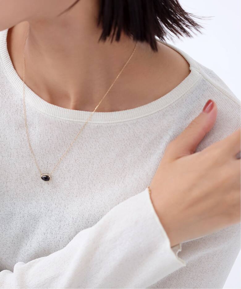 スライスオニキスダイヤネックレス K10（ネックレス）｜Lilas（リラ 
