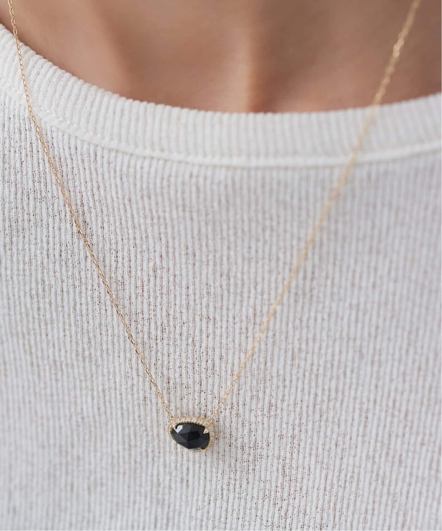 スライスオニキスダイヤネックレス K10（ネックレス）｜Lilas（リラ