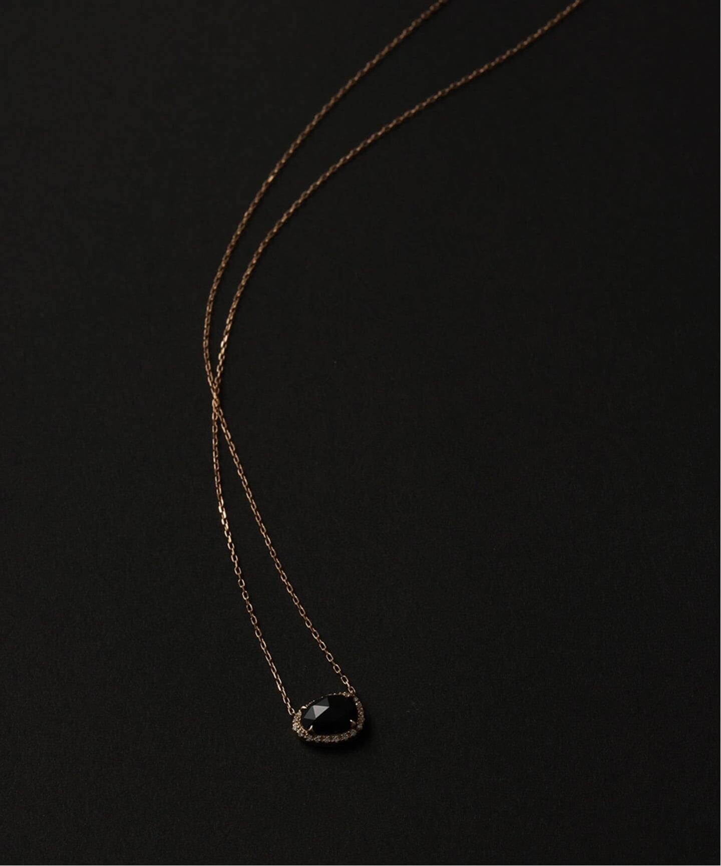 スライスオニキスダイヤネックレス K10（ネックレス）｜Lilas（リラ