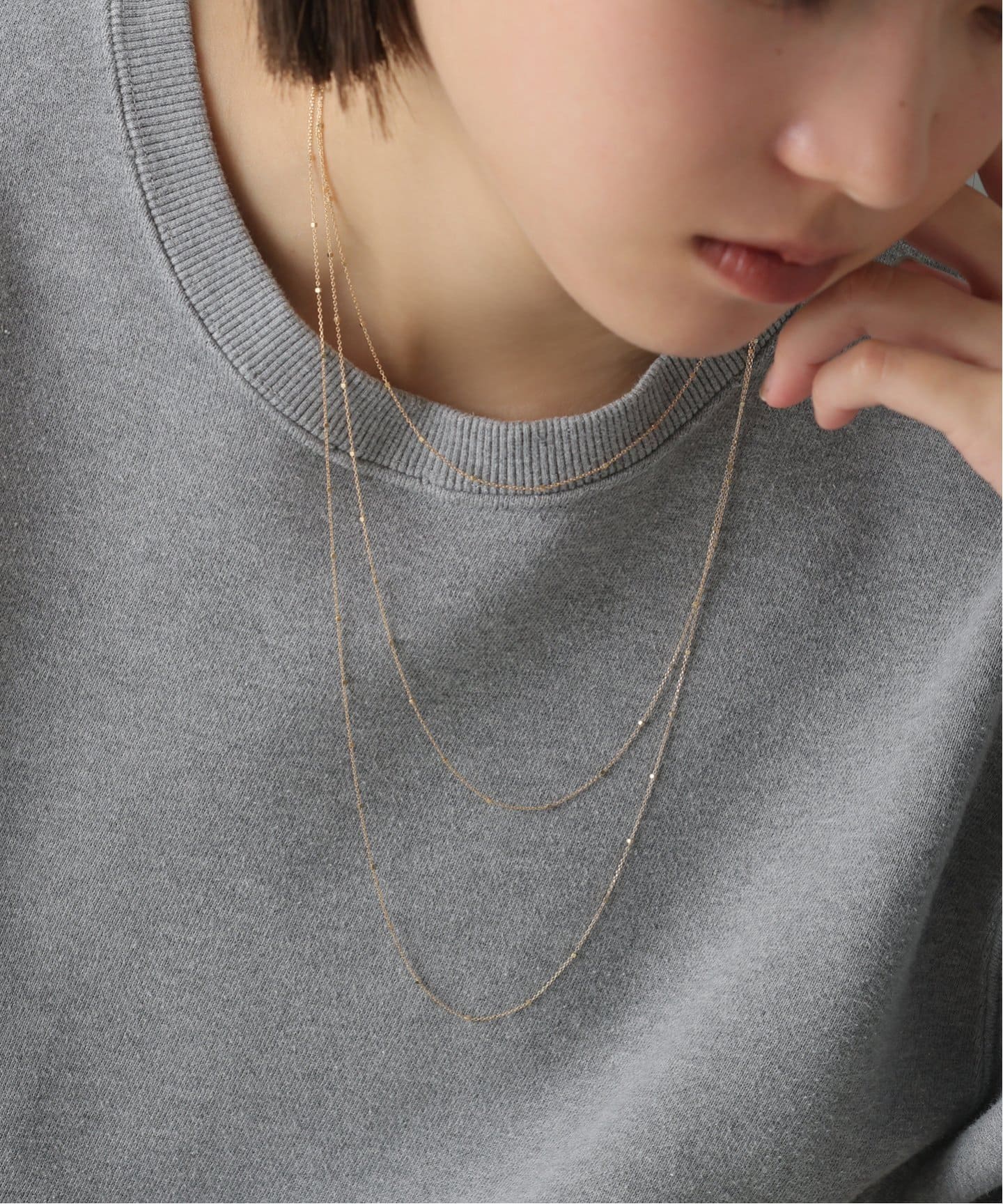 Lilas k10 ネックレス　チェーン グリッターチェーン65cmネックレス K10（ネックレス）｜Lilas