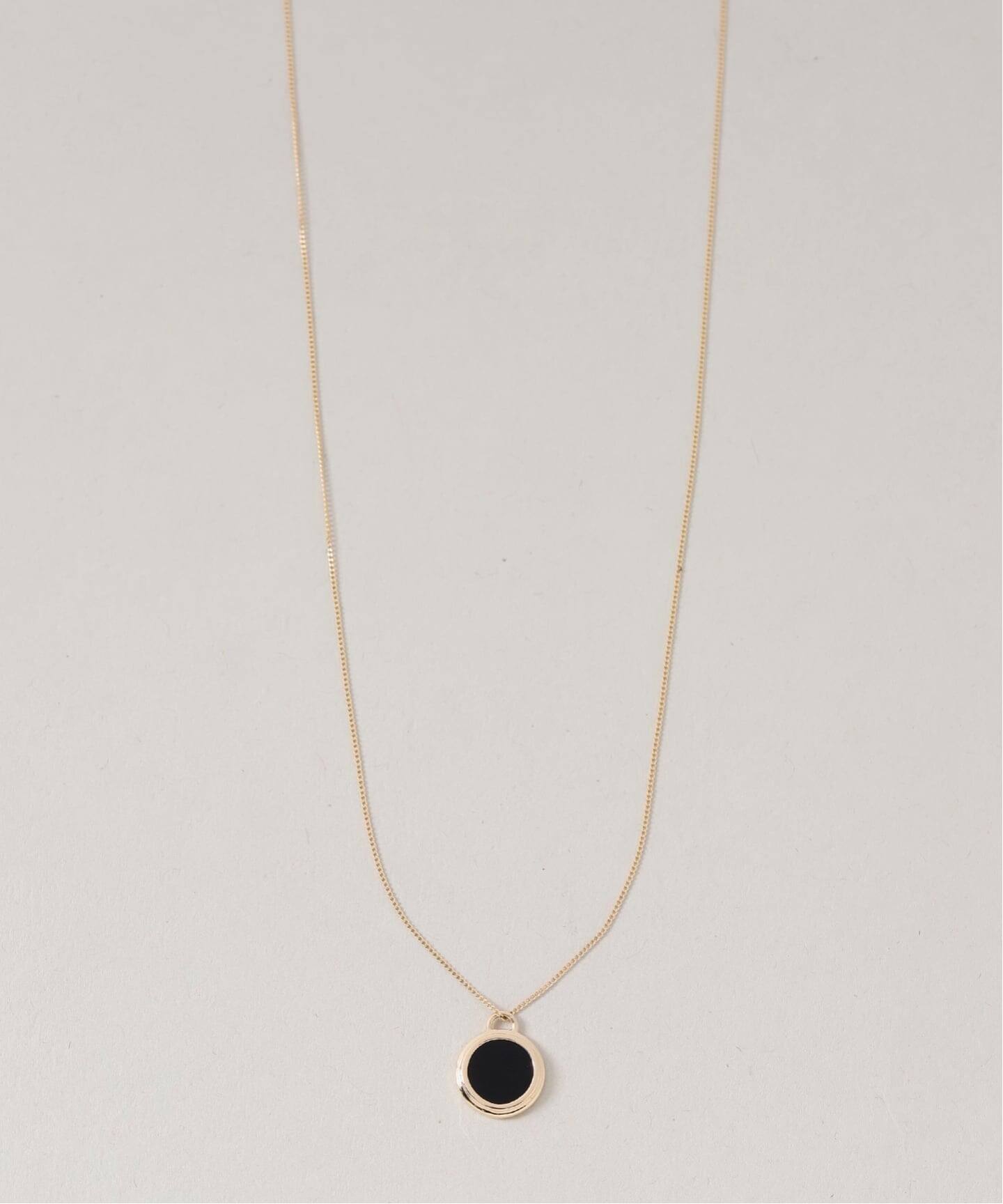 Lilas スライスオニキスダイヤネックレス K10 スライスオニキスダイヤ