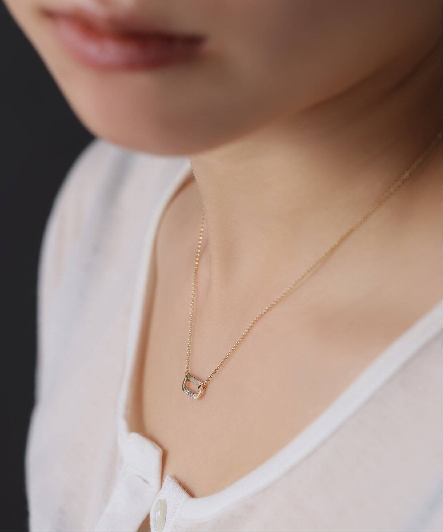 予約》オーバルモチーフ*ダイヤネックレス K10（ネックレス）｜Lilas 