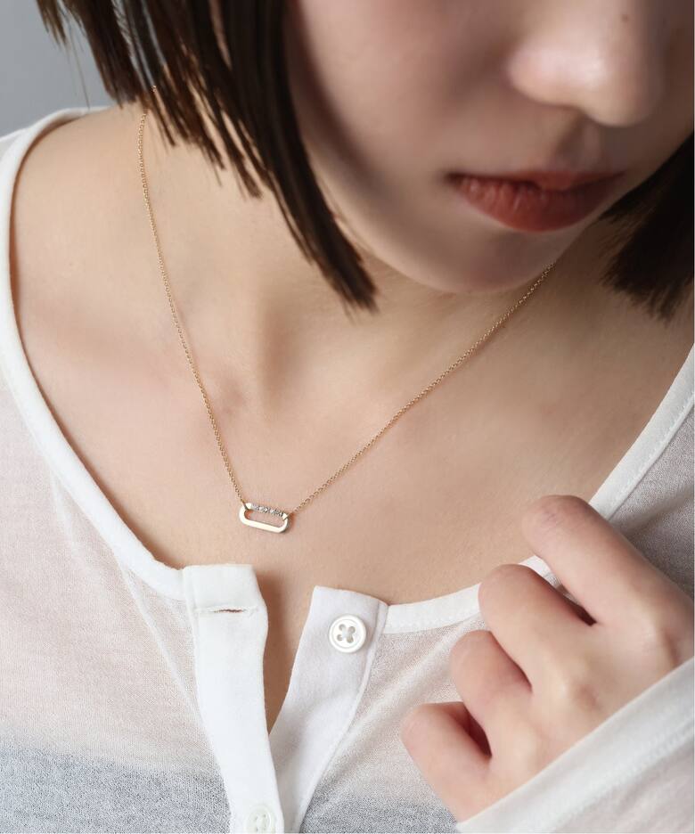 オーバルモチーフ*ダイヤネックレス K10（ネックレス）｜Lilas（リラ 