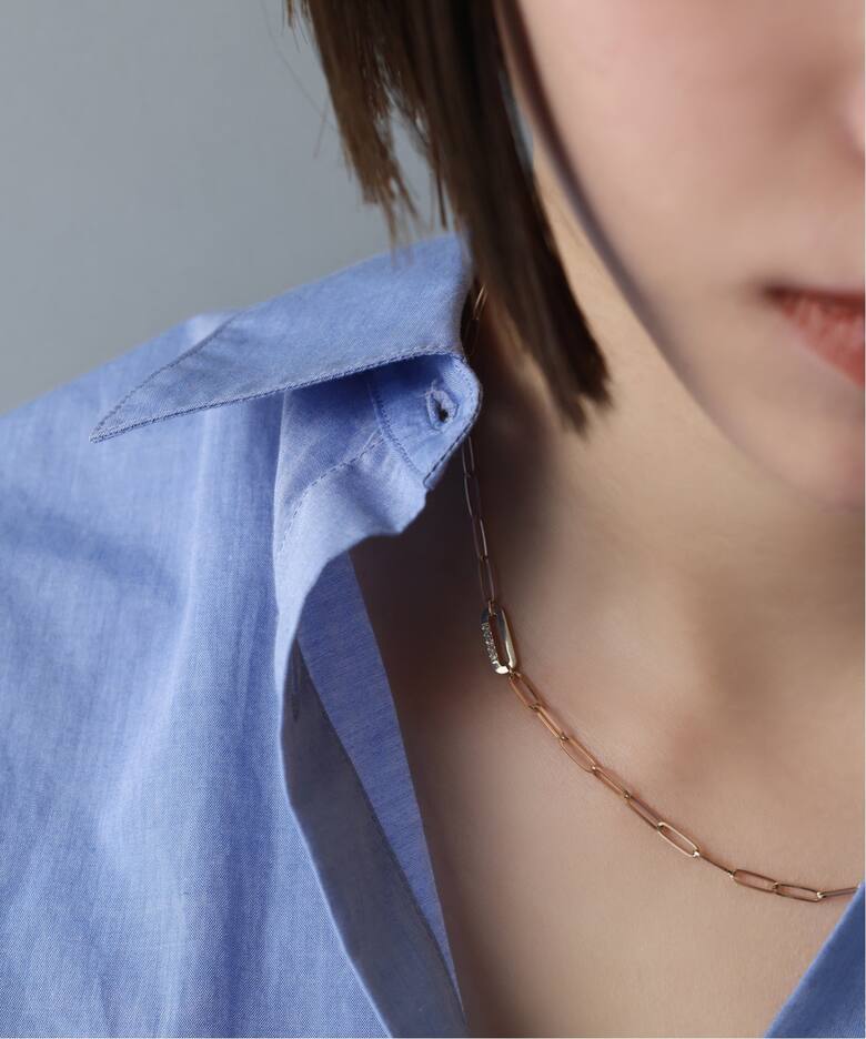 オーバルモチーフ*ダイヤチェーンネックレス K10（ネックレス）｜Lilas 