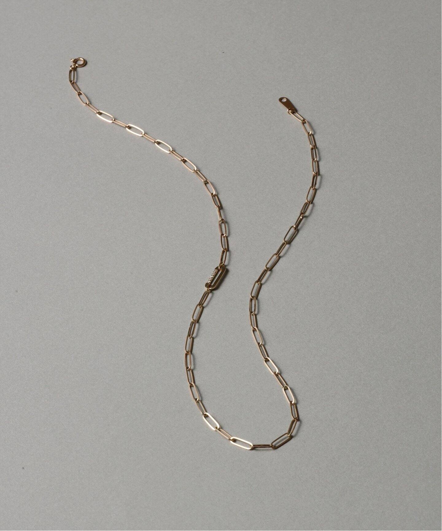 オーバルモチーフ*ダイヤチェーンネックレス K10（ネックレス）｜Lilas