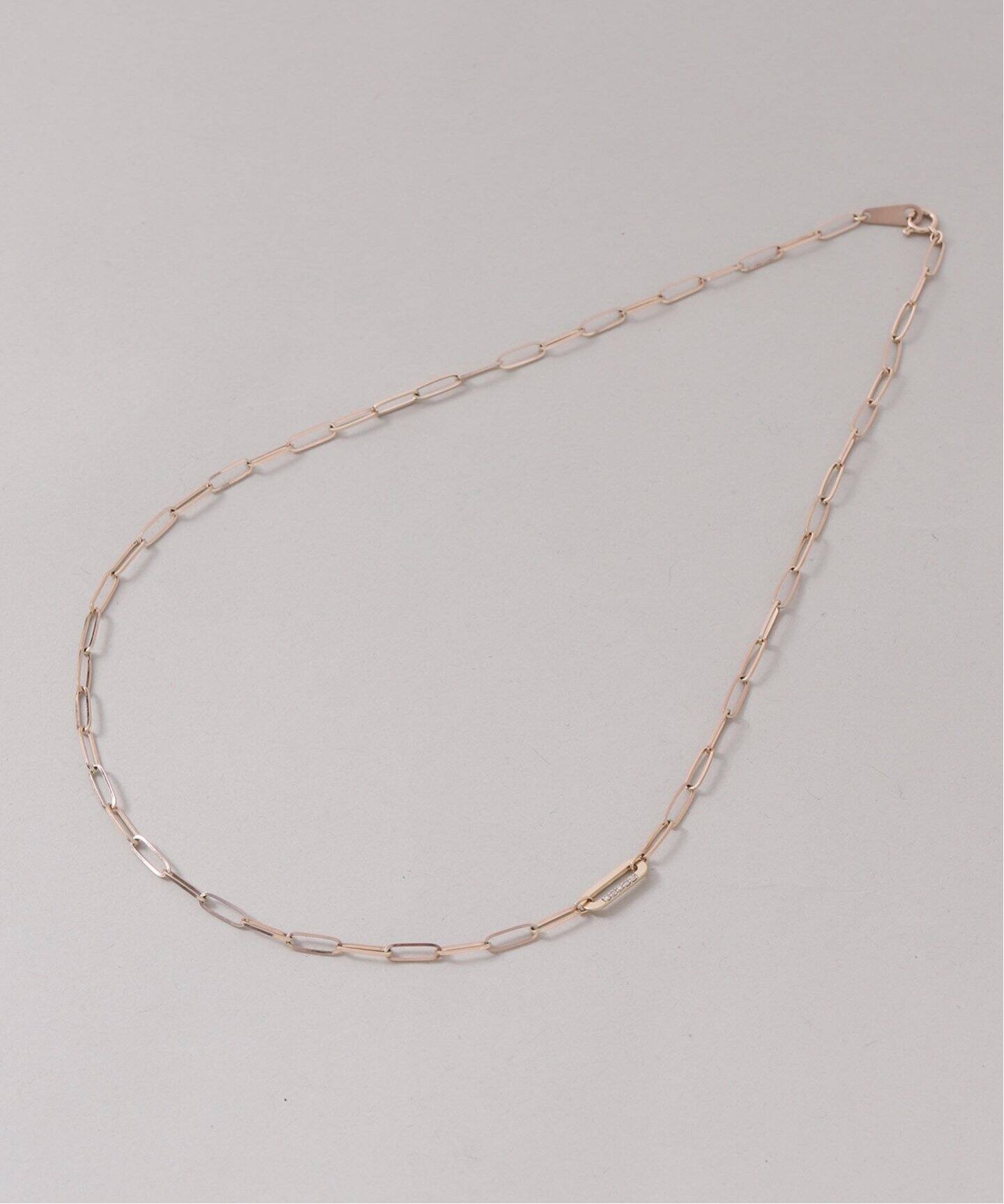 lilas イタリアチェーン75センチネックレスK10 オーバルモチーフ*ダイヤチェーンネックレス K10（ネックレス