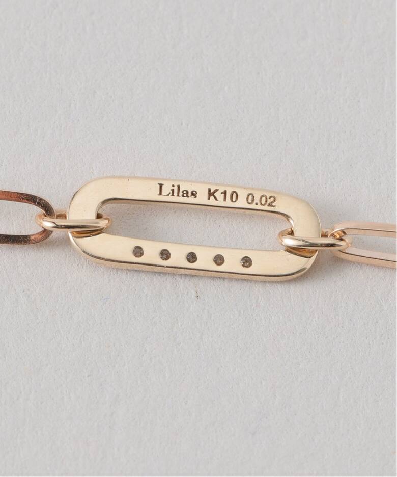 オーバルモチーフ*ダイヤチェーンネックレス K10（ネックレス）｜Lilas 