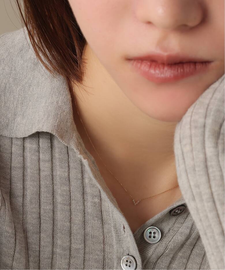 WEB限定》Vラインダイヤネックレス K10（ネックレス）｜Lilas（リラ 