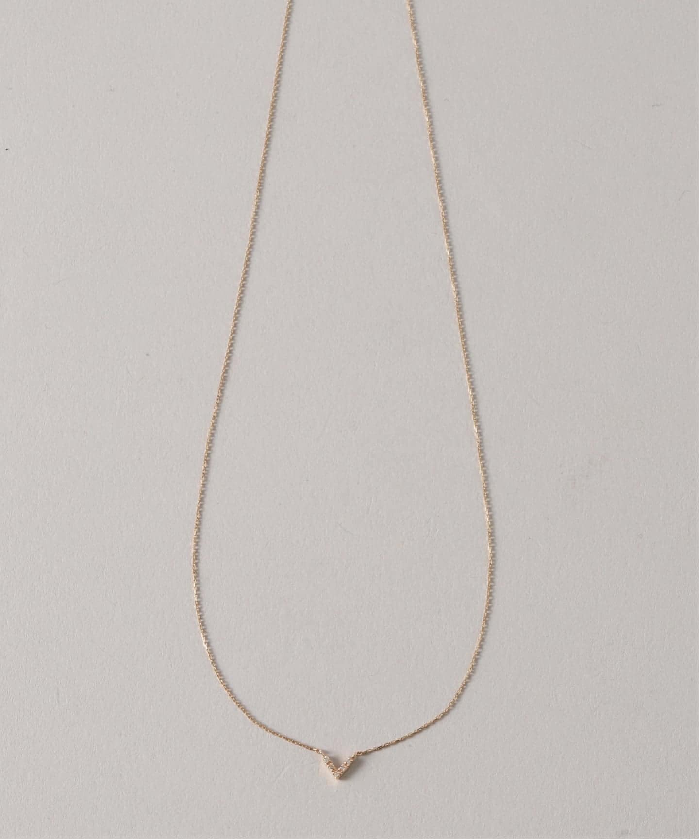 WEB限定》Vラインダイヤネックレス K10（ネックレス）｜Lilas（リラ