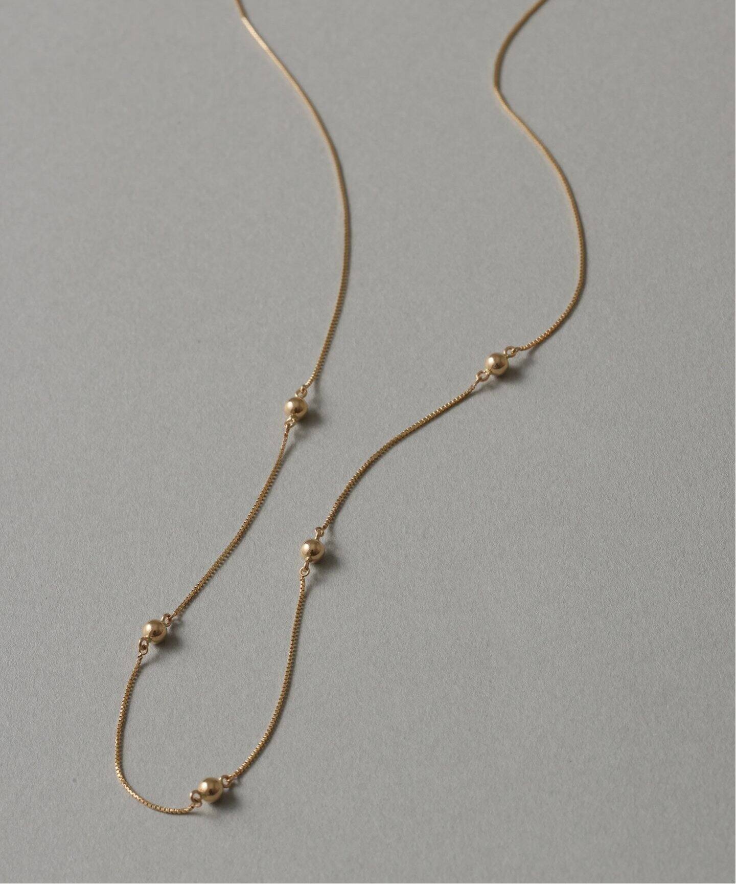 WEB限定》3mmボール38cmネックレス K10（ネックレス）｜Lilas（リラ