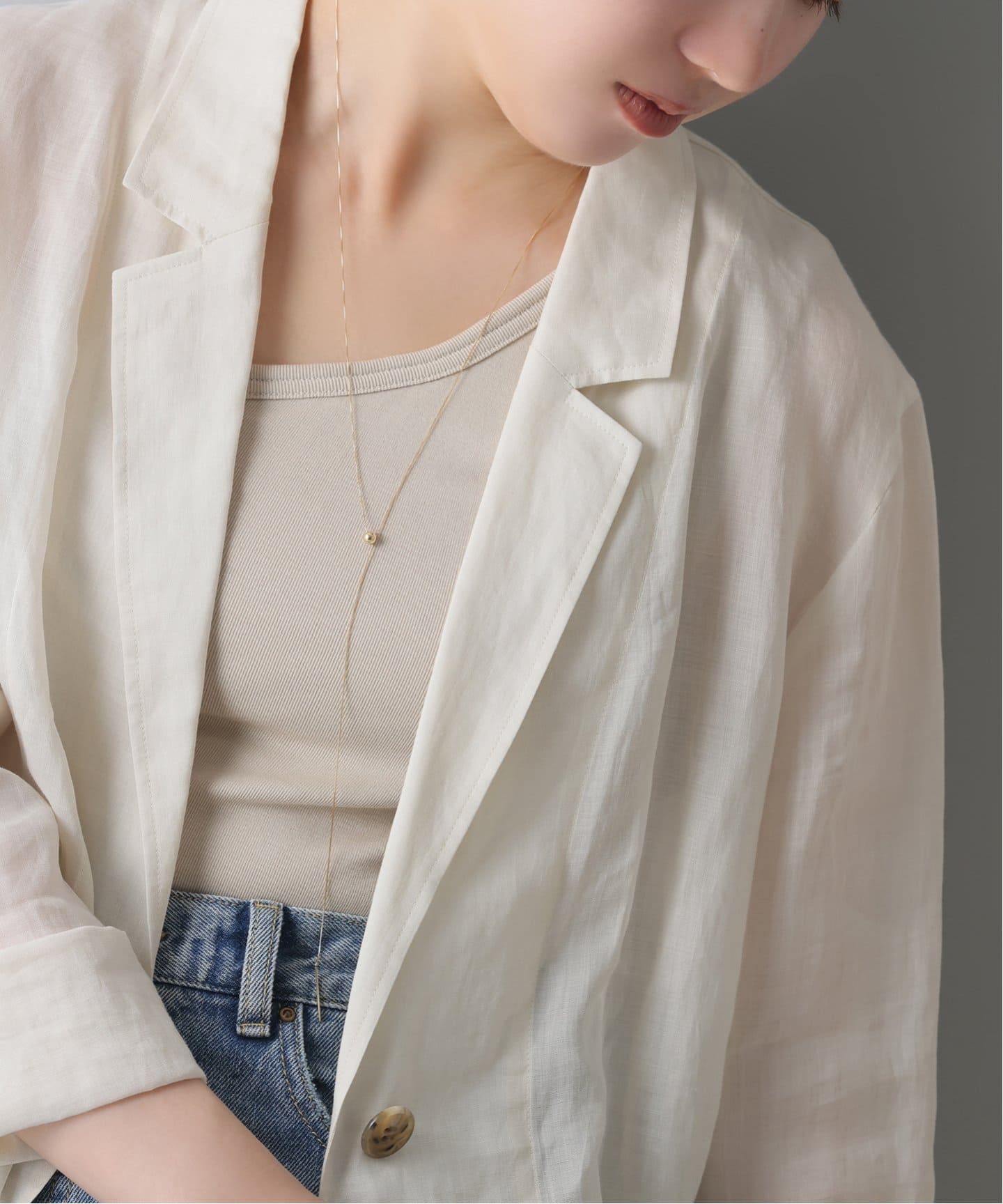Lilas フェイクモザイクチェーン ネックレス K10 フェイクモザイクチェーン60cmネックレス K10（ネックレス