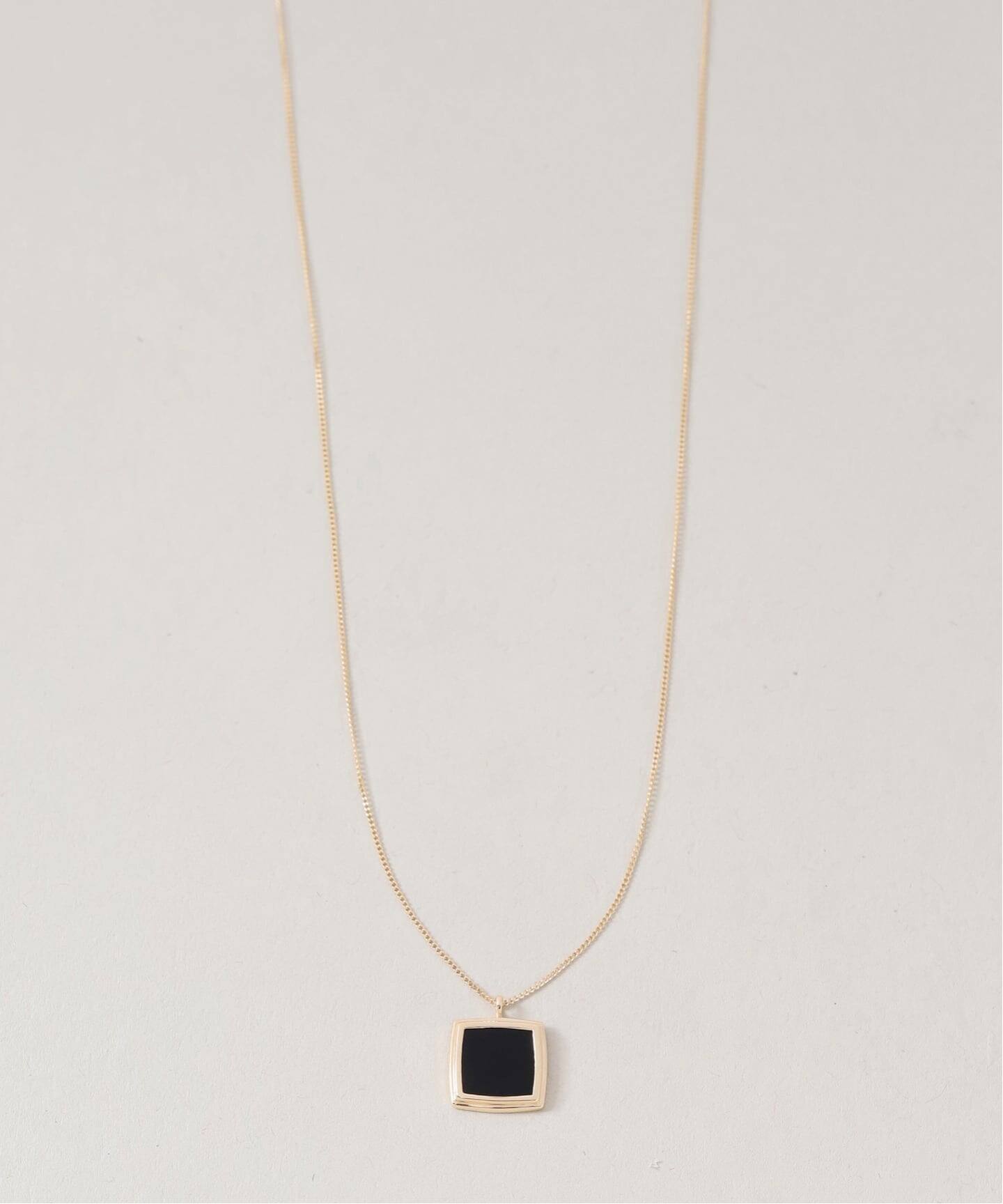 スライスオニキススクエアネックレス K10（ネックレス）｜Lilas（リラ