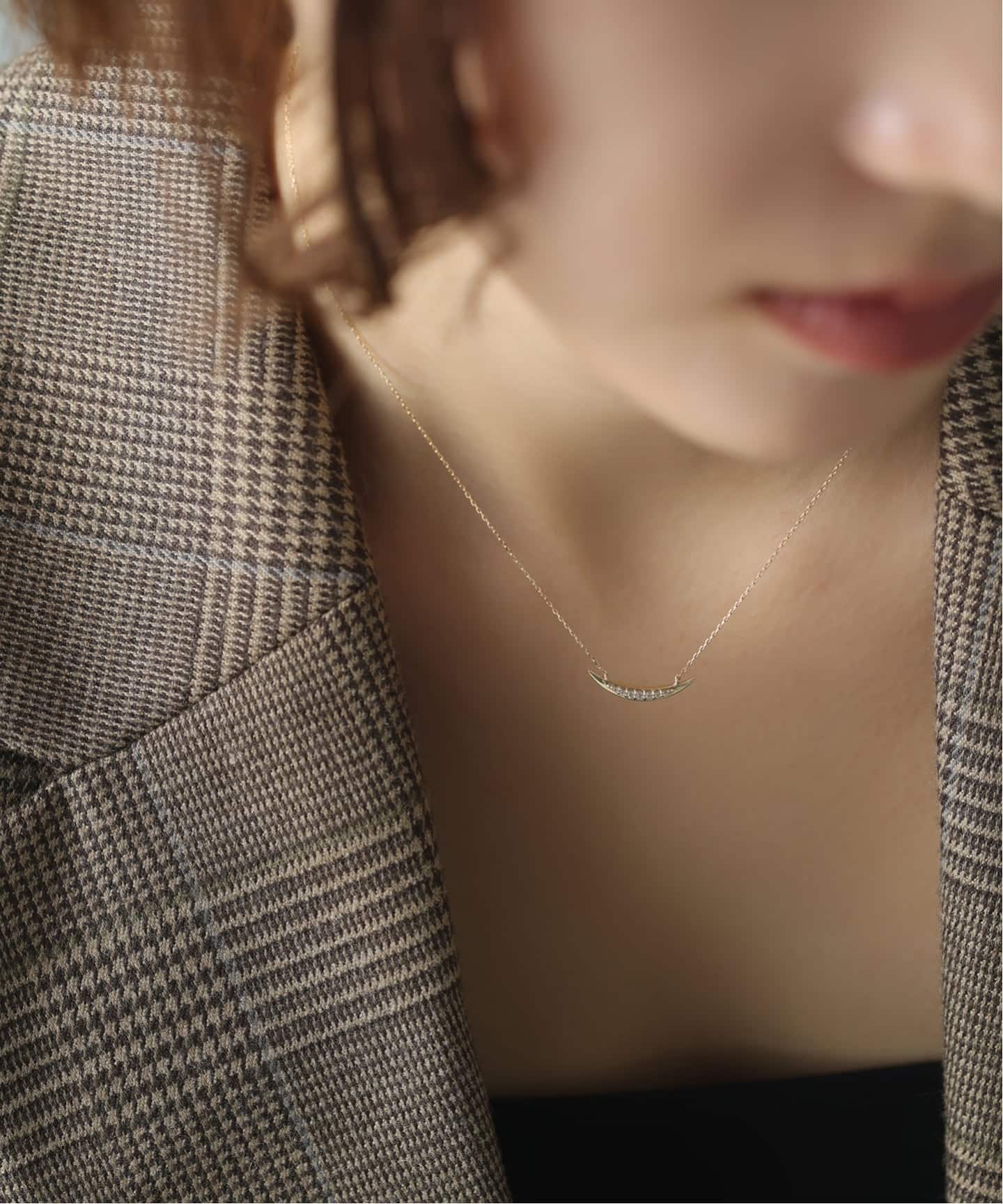 WEB限定予約》ムーンラインホワイトトパーズネックレス K10