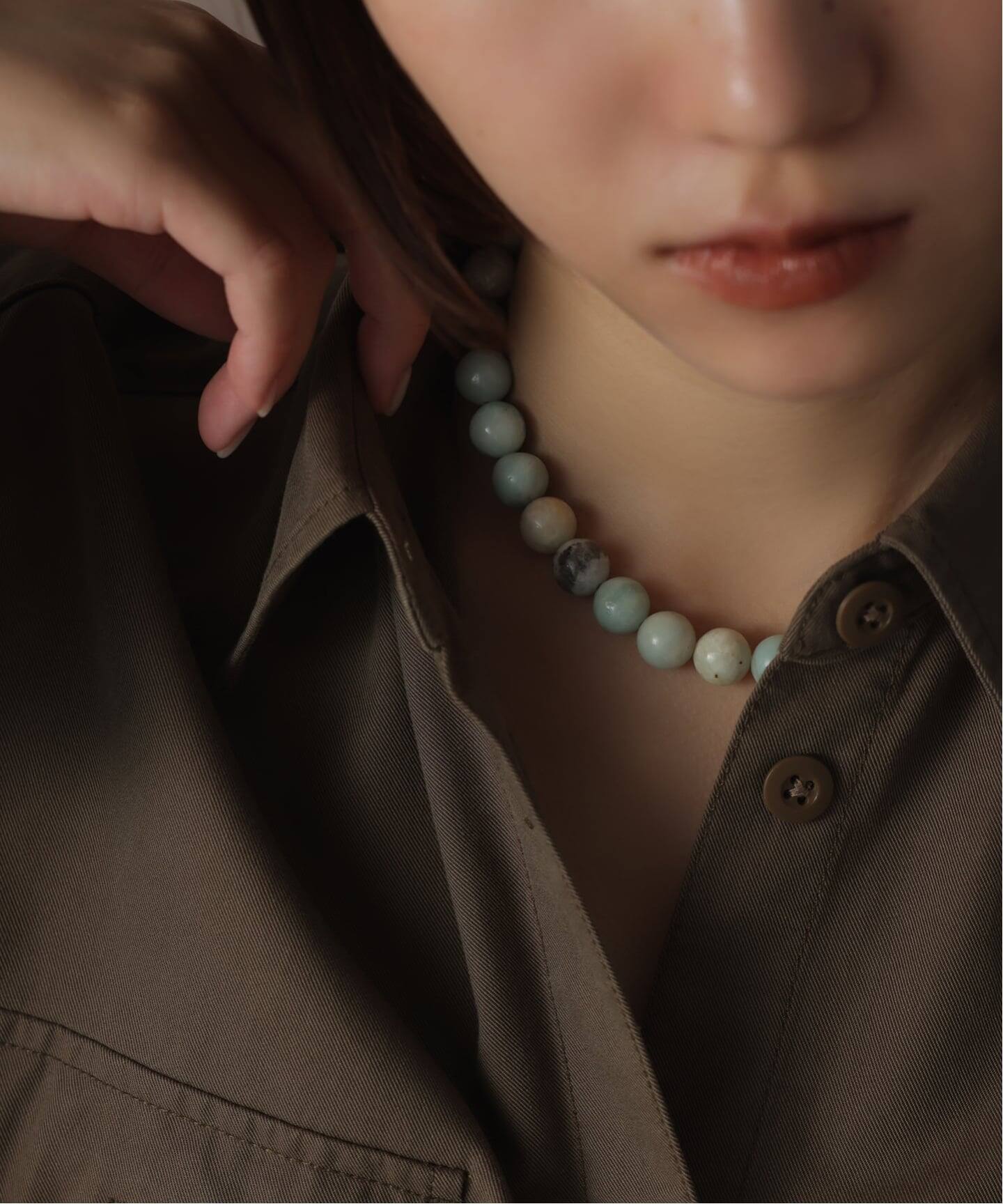 SAMH by LILAS】コネクトアマゾナイトネックレス SV（ネックレス 