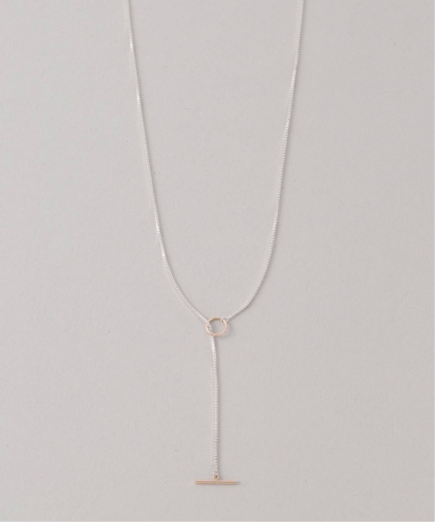 Lilas オニキスTバー50cmネックレス K10 予約》【SAMH by LILAS】デタッチャブルTバーネックレス K10*SV