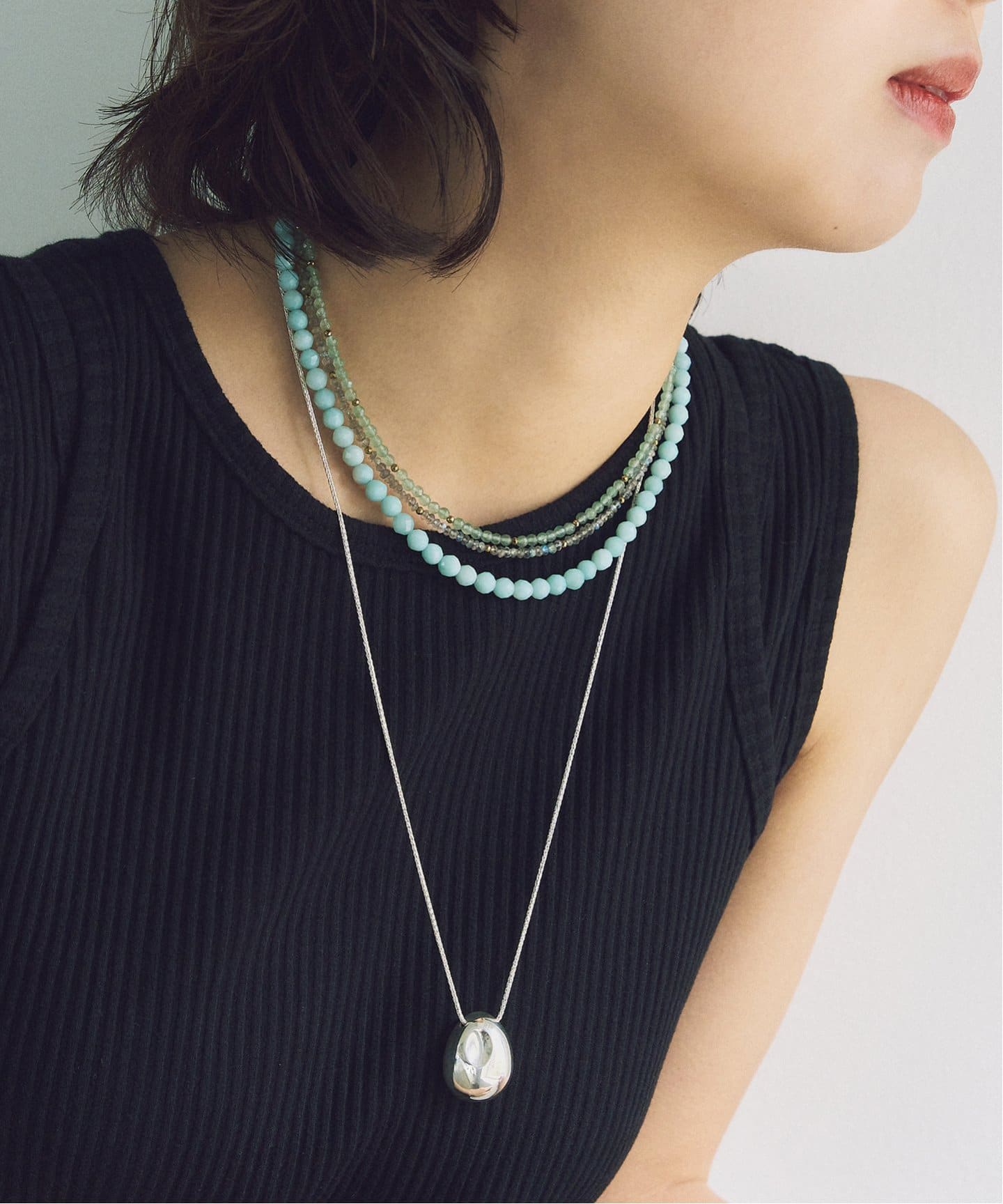 アクセサリー lilas SAMH by LILAS】アベンチュリンネックレス SV（ネックレス）｜Lilas