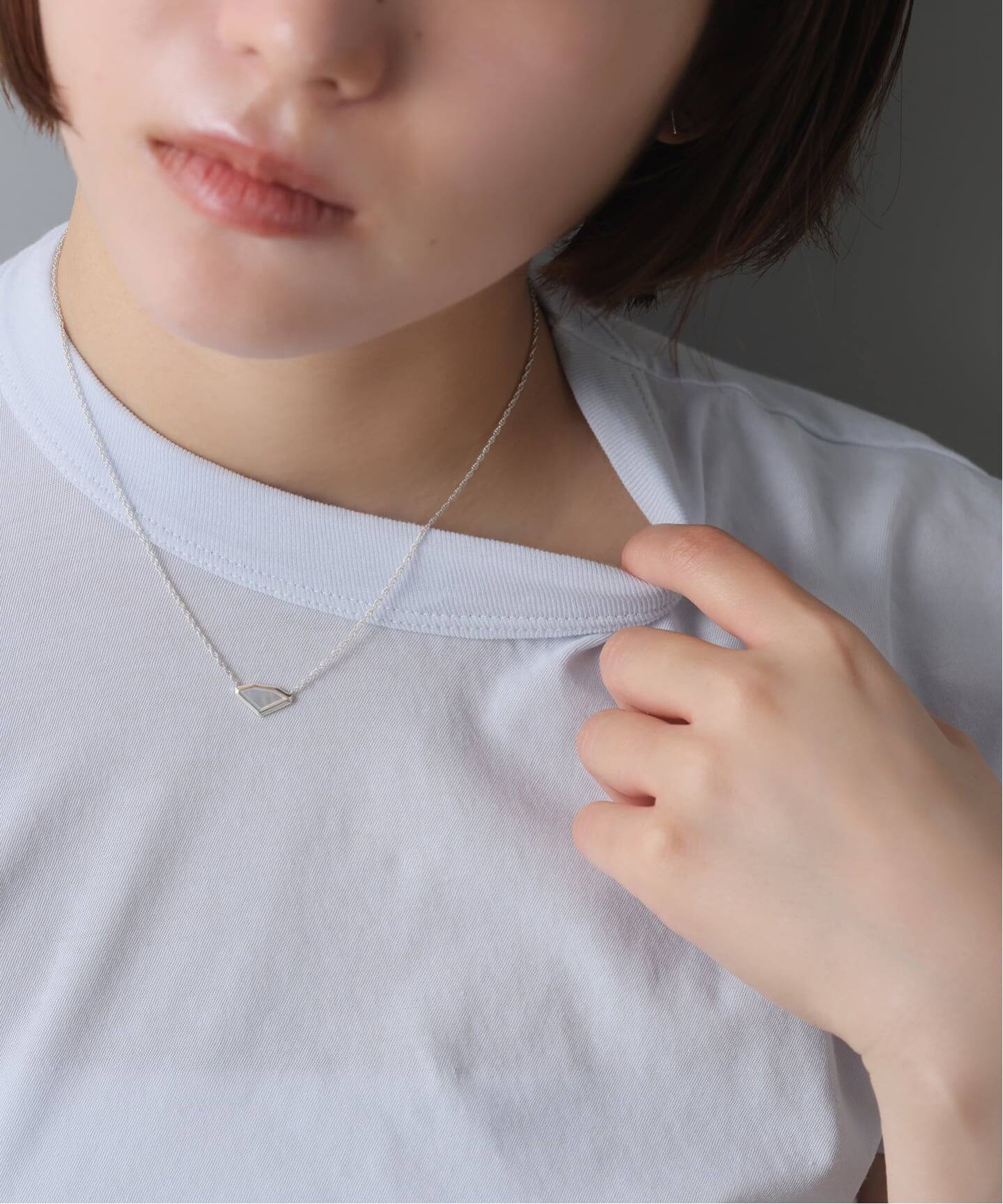 SAMH by LILAS】ダイヤモンドカットシェルネックレス SV（ネックレス