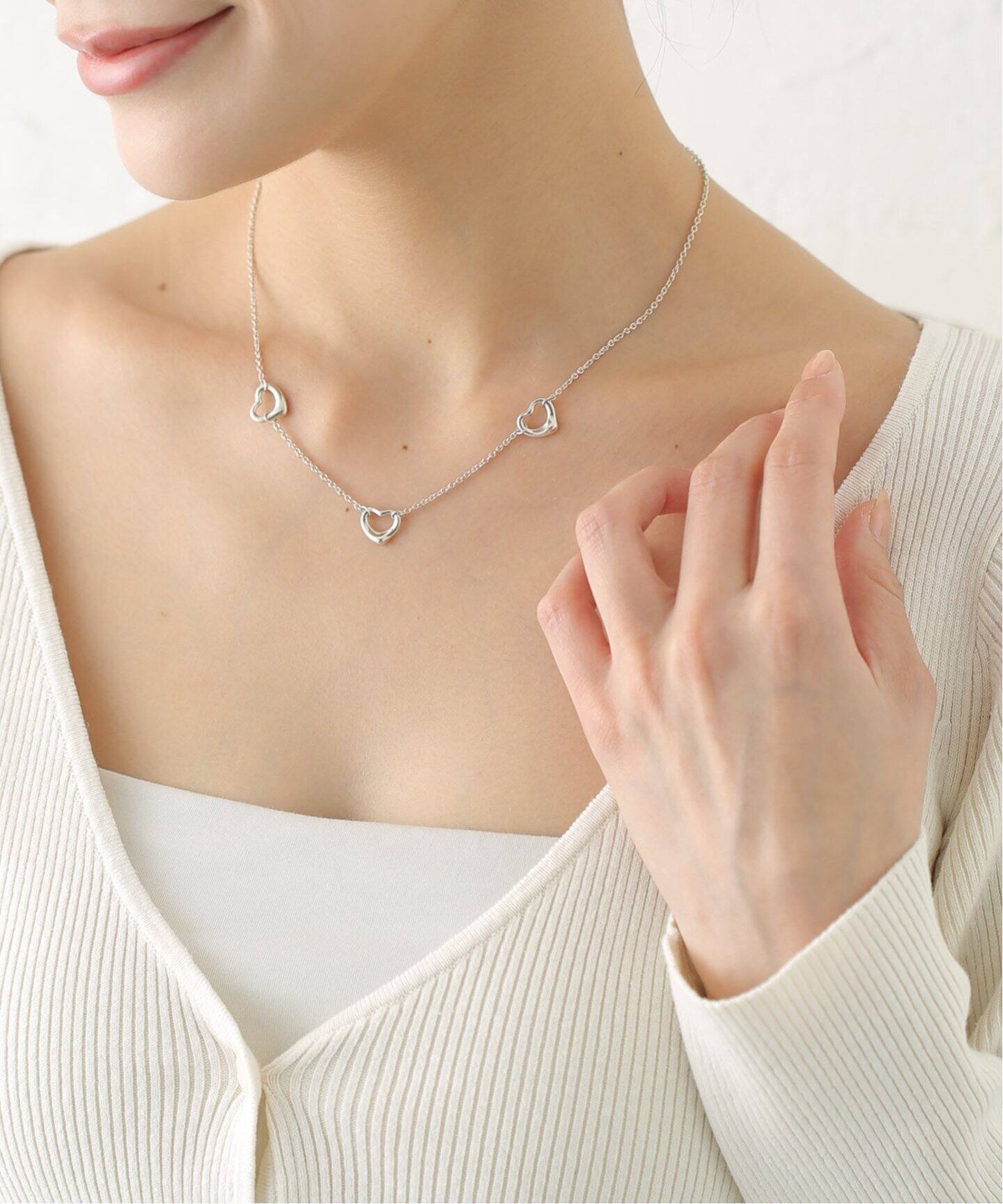 VINTAGE TIFFANY&Co./ティファニー】Three openheart necklace 