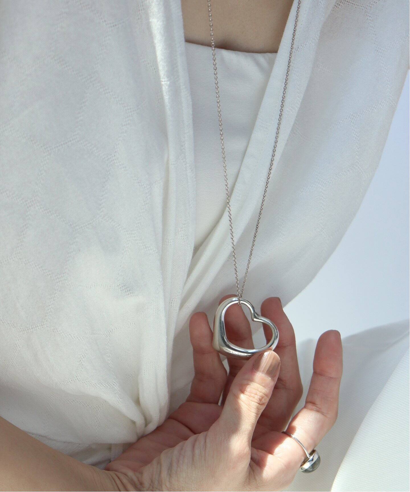 VINTAGE TIFFANY&Co./ティファニー】Open heart necklace xl 