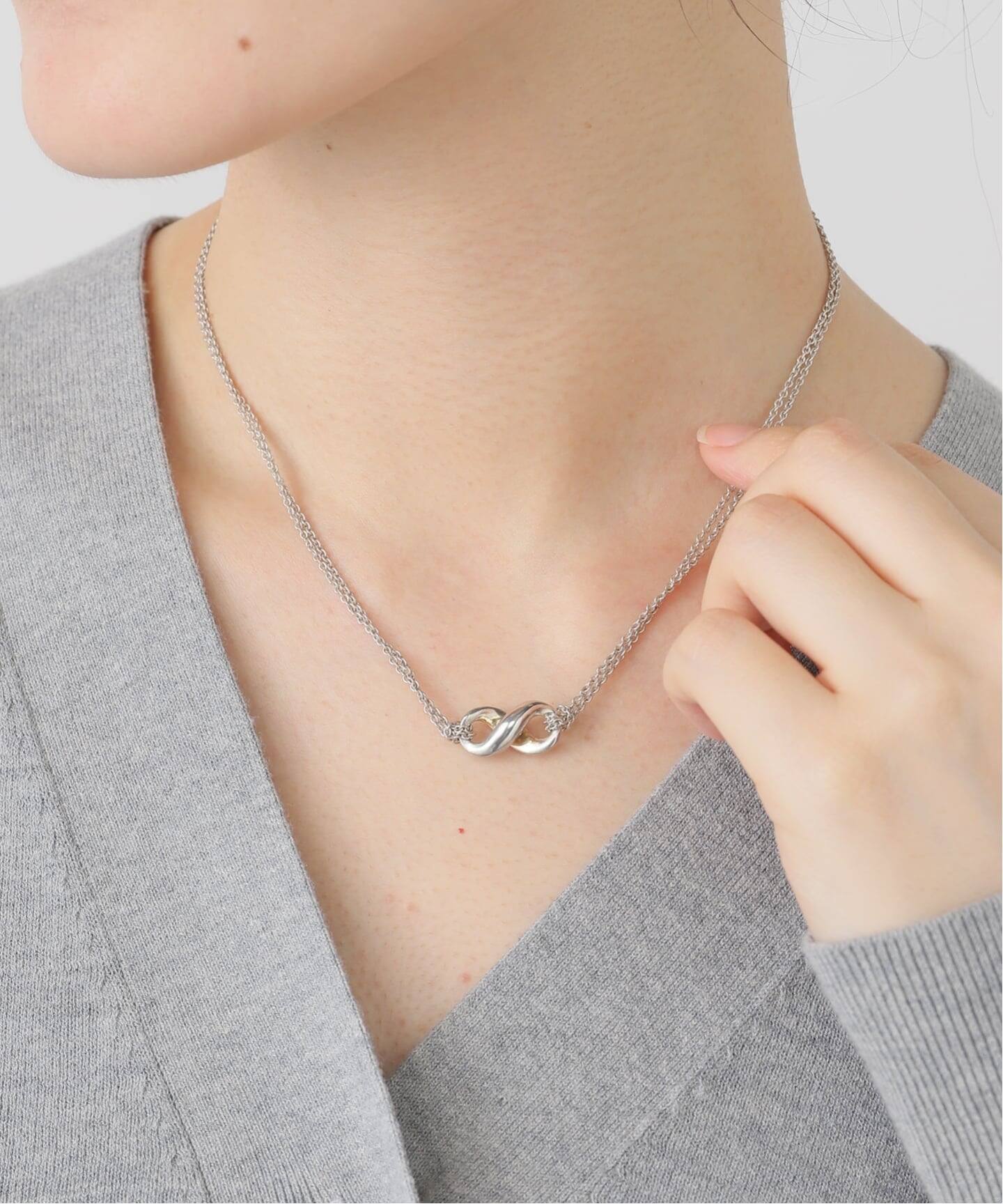 TIFFANY&Co. インフィニティ ネックレス　クリーニング済　袋付き VINTAGE TIFFANY&Co./ティファニー】 Infinity necklace