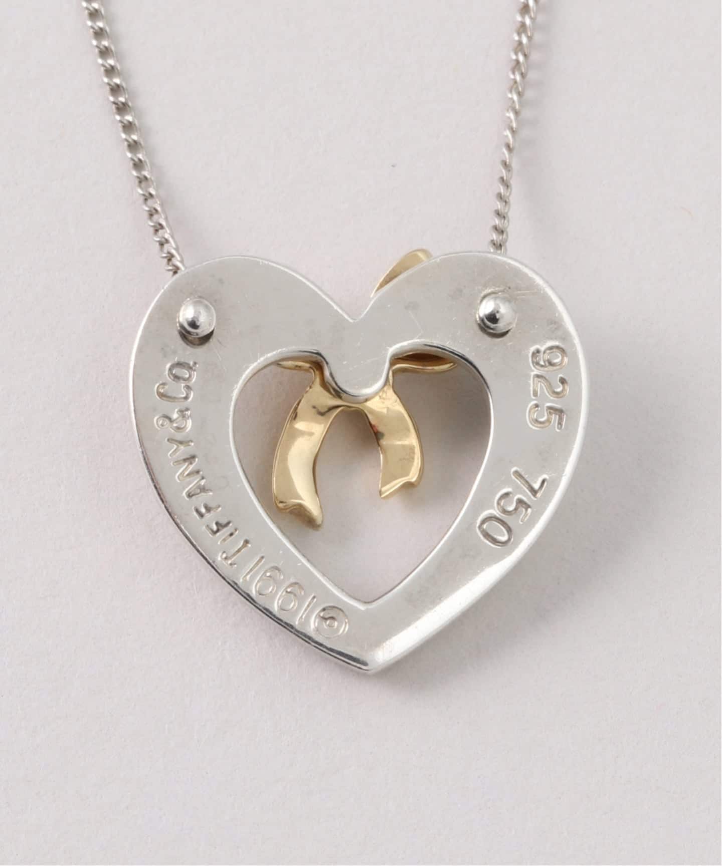 Tiffany&Co.　リボンハート　ネックレス　(175) VINTAGE TIFFANY&Co./ティファニー】Heart ribbon necklace