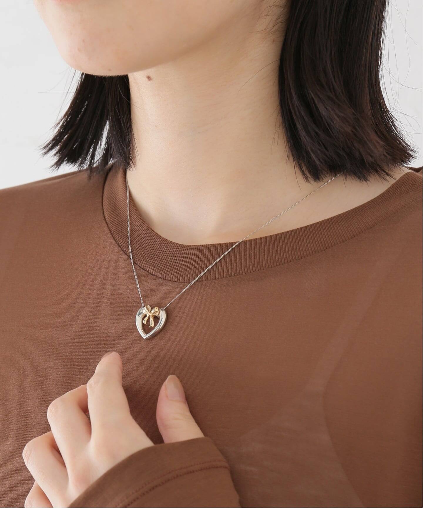 Tiffany&Co.　リボンハート　ネックレス　(175) VINTAGE TIFFANY&Co./ティファニー】Heart ribbon necklace