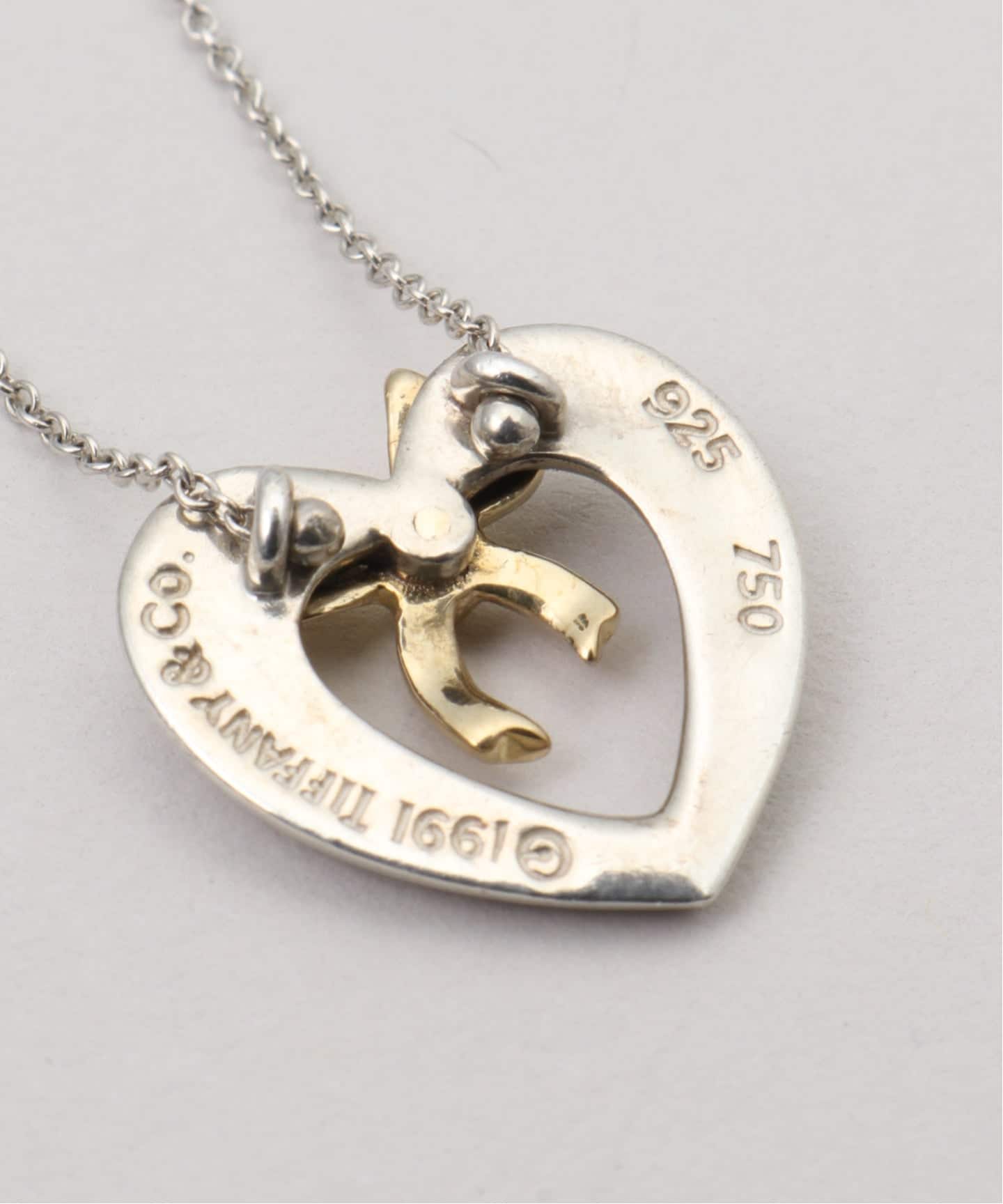 VINTAGE TIFFANY&Co./ティファニー】Heart ribbon necklace