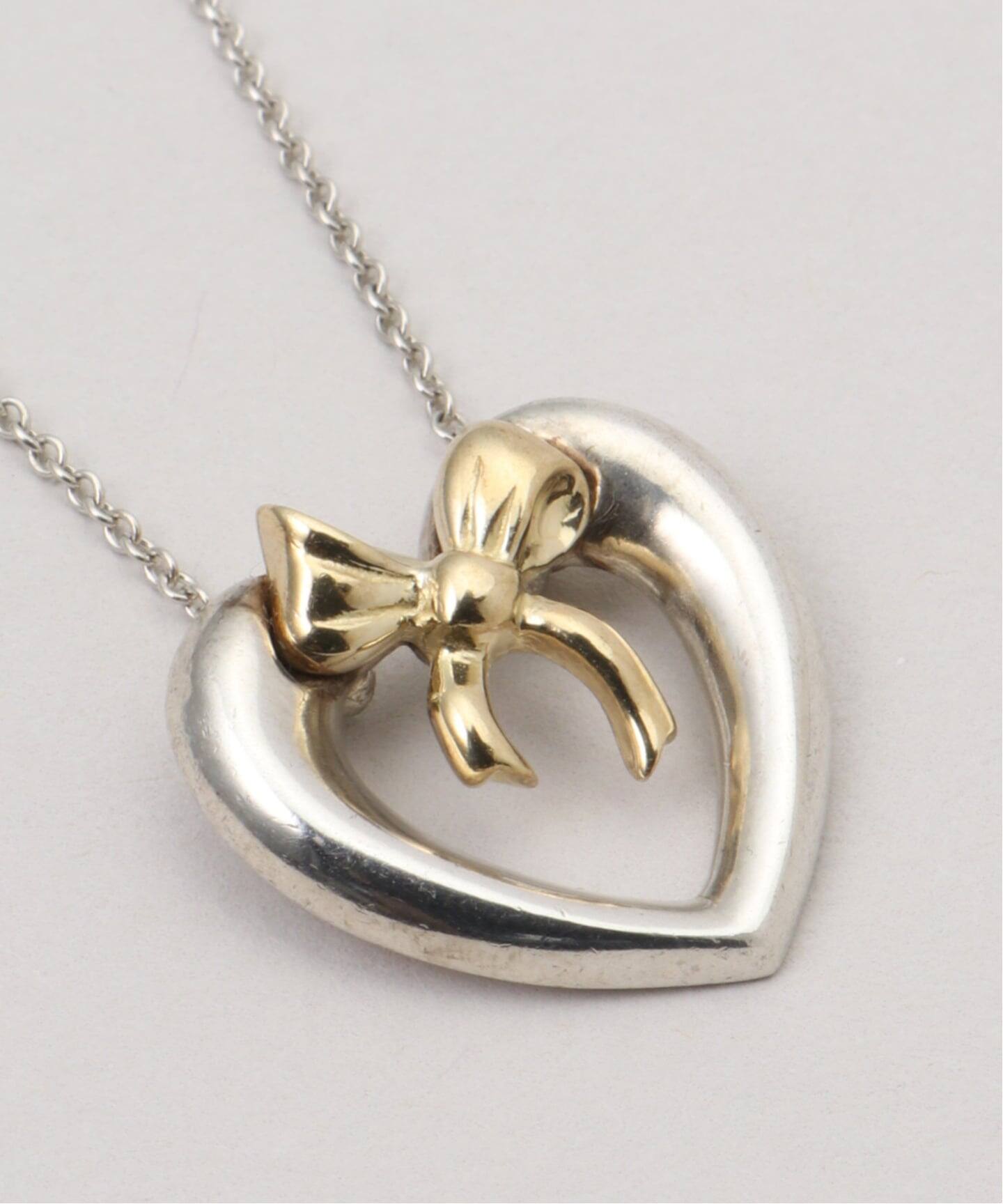 VINTAGE TIFFANY&Co./ティファニー】Heart ribbon necklace