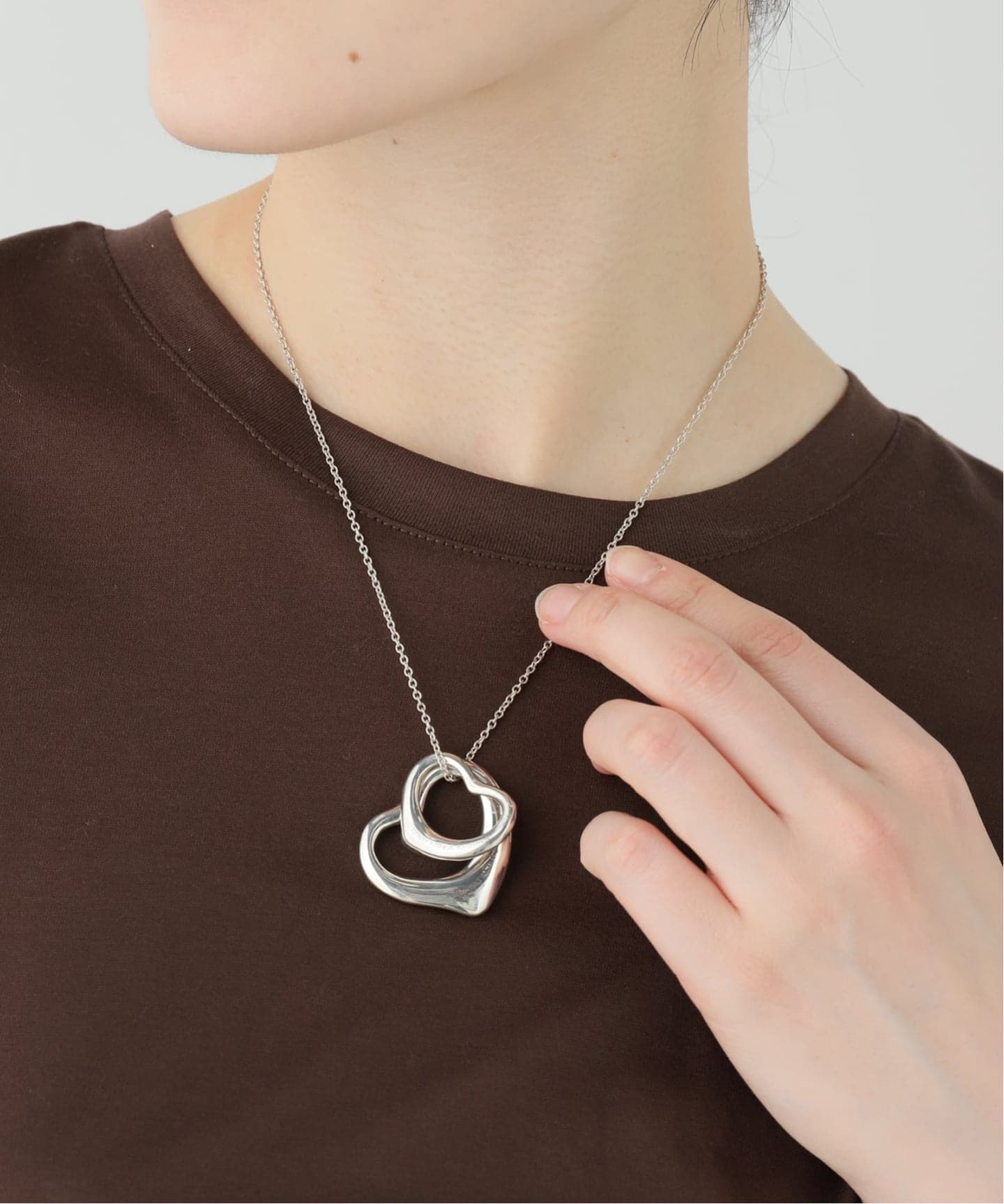 VINTAGE TIFFANY&Co./ティファニー】Open heart necklace double