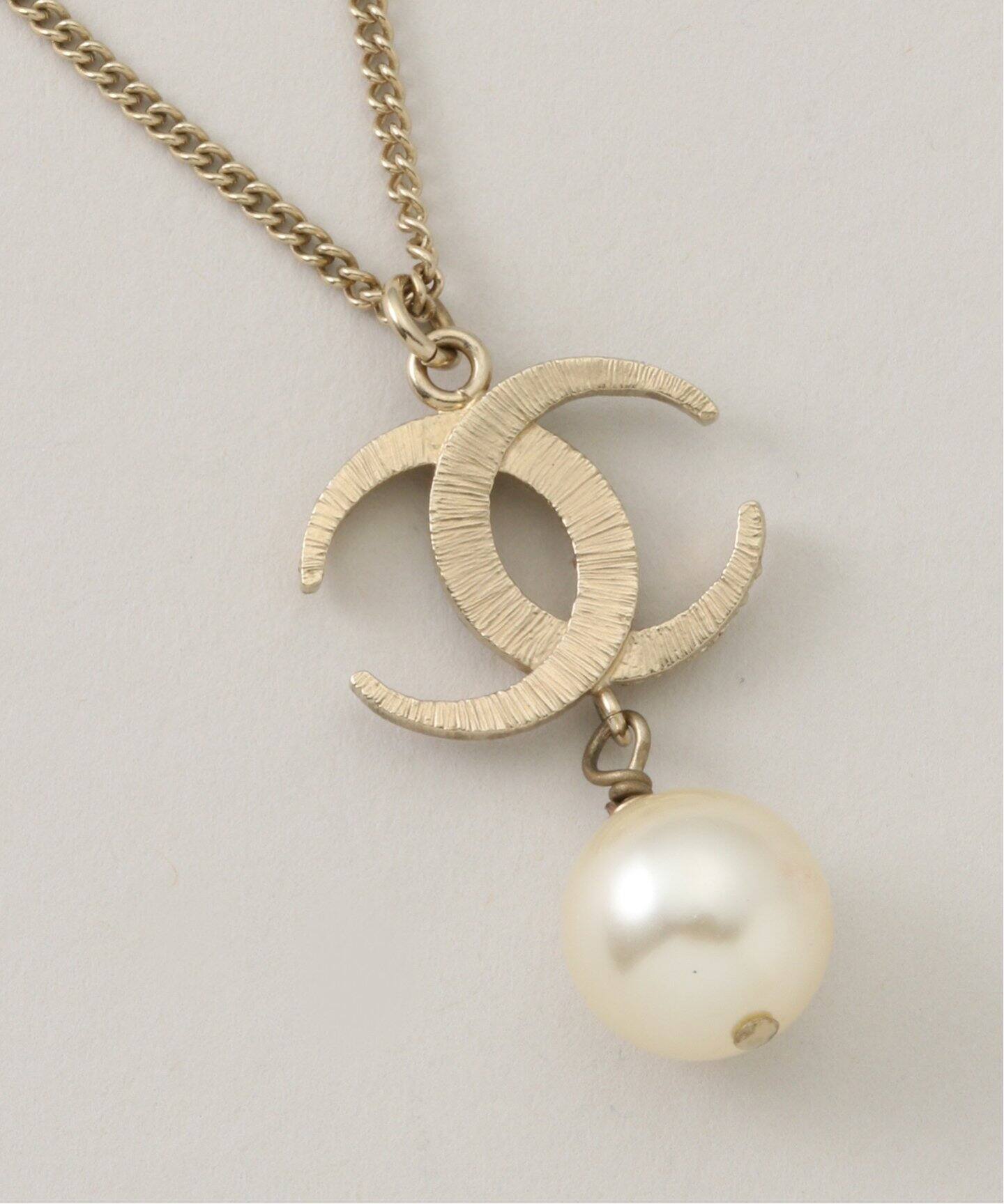 VINTAGE CHANEL/シャネル】CC necklace rs pearl（ネックレス