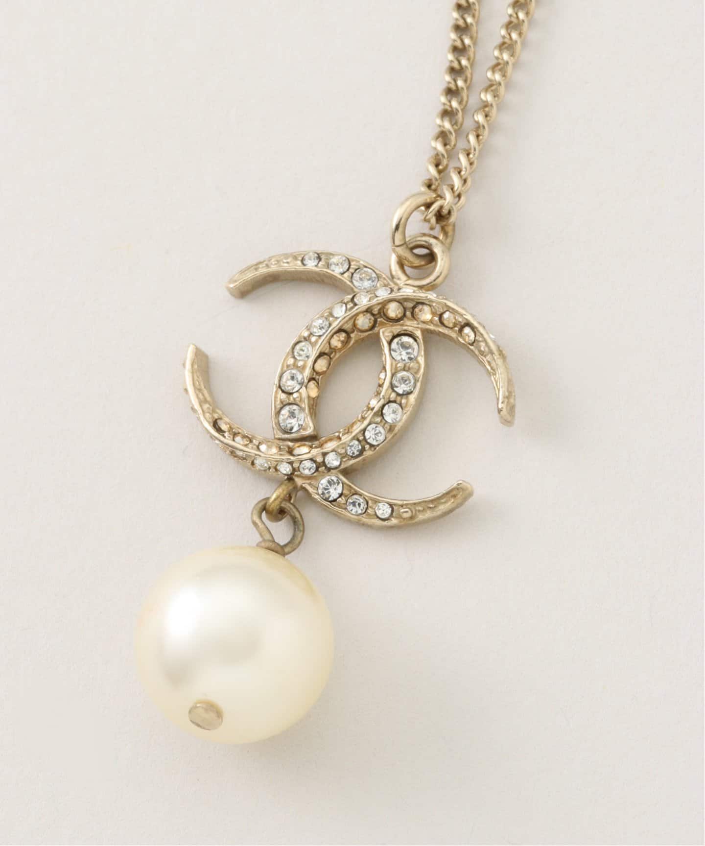 VINTAGE CHANEL/シャネル】CC necklace rs pearl（ネックレス